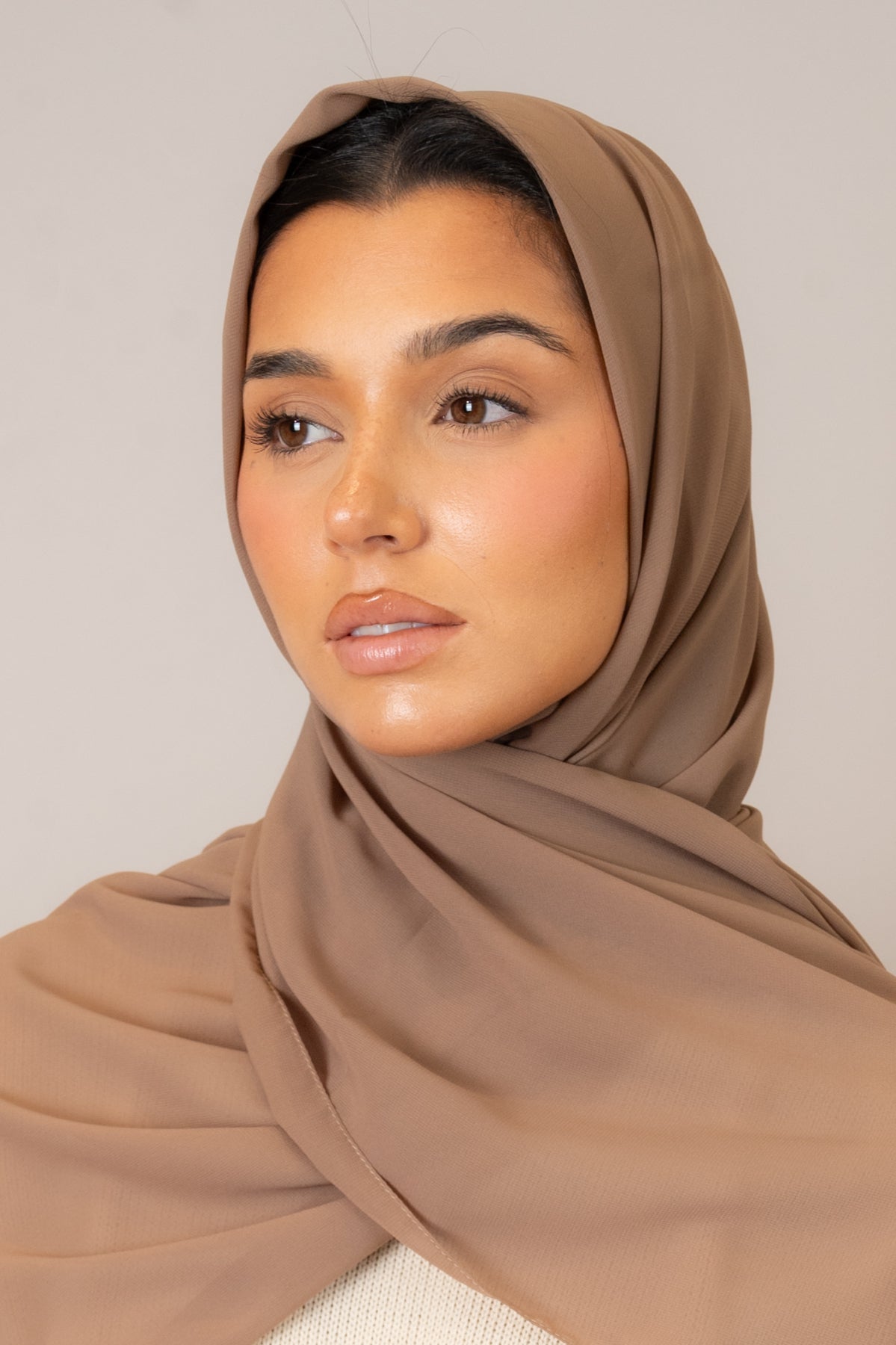 Taupe Chiffon Hijab – Aapas