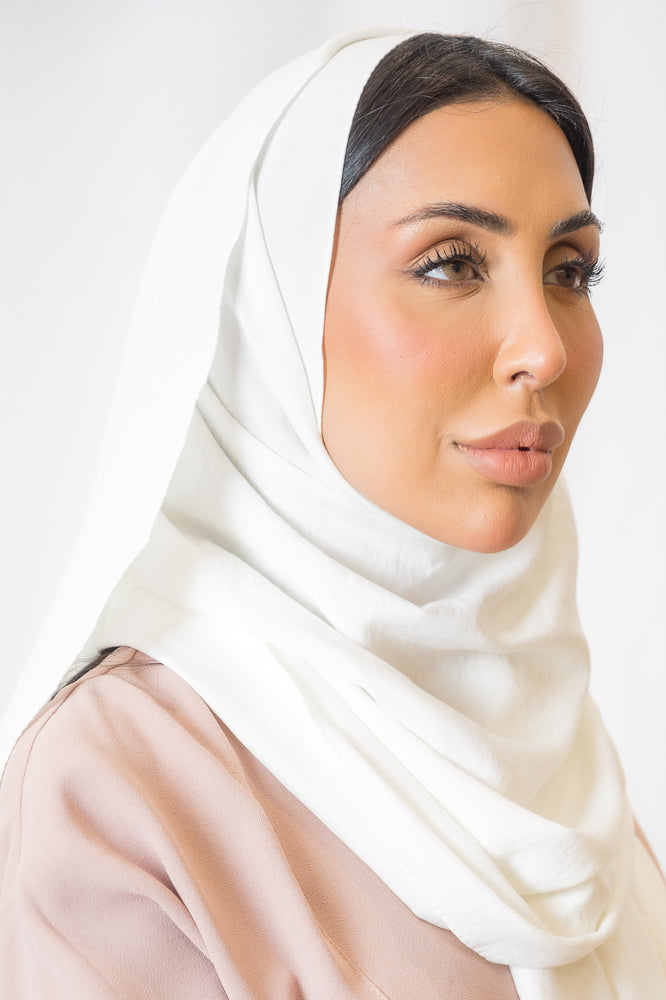 White Arabian Cotton Hijab