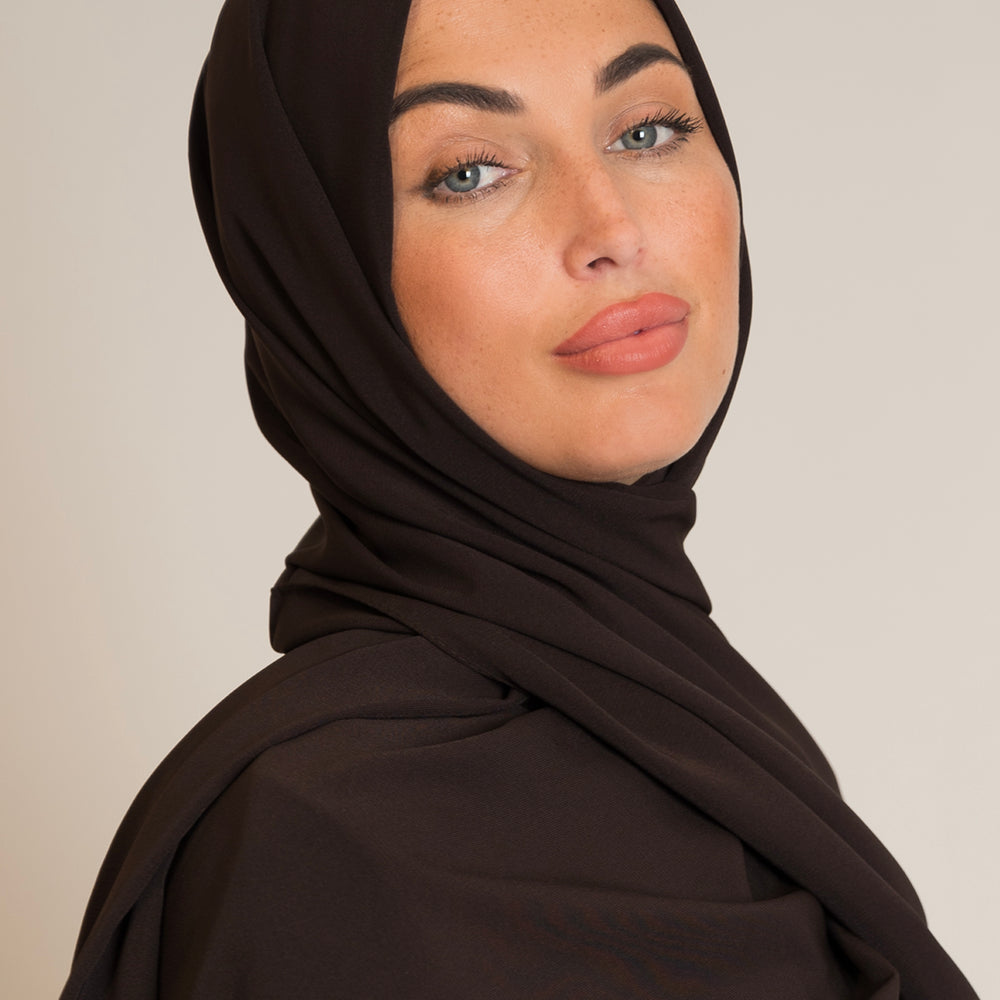 Brown Soft Crepe Hijab