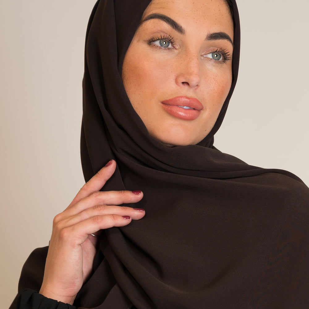 Brown Soft Crepe Hijab