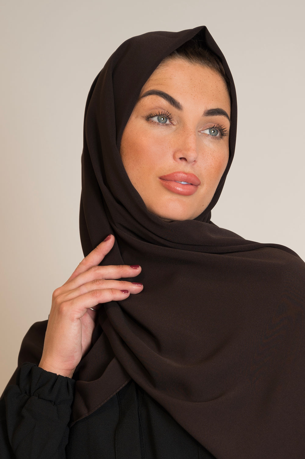 Brown Soft Crepe Hijab