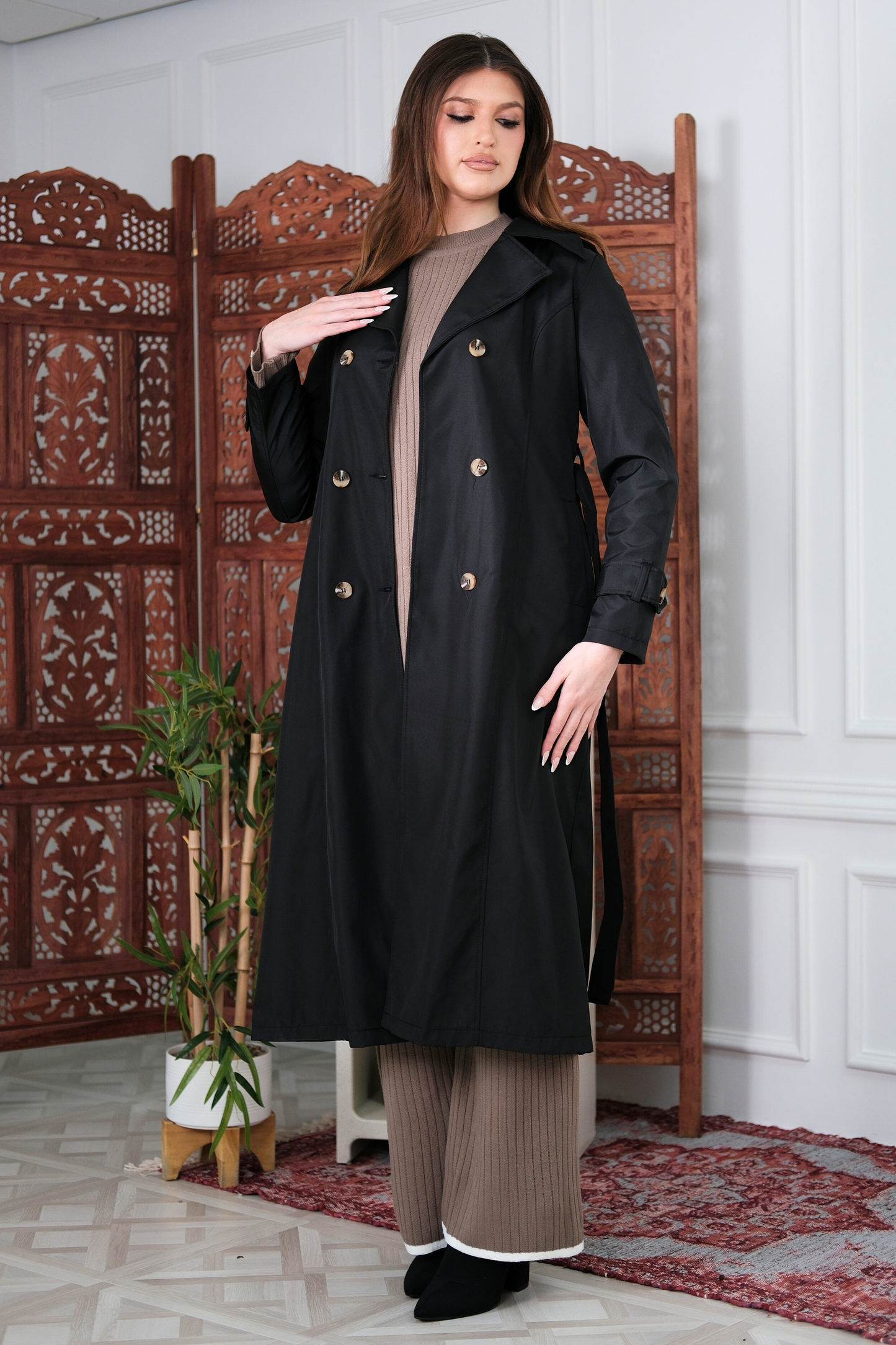 Arwen Black Trench Coat