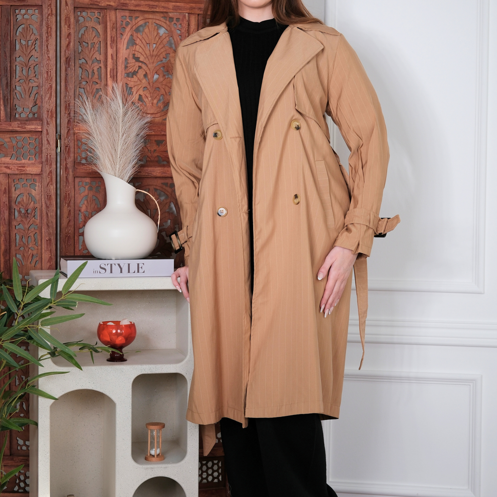 
                      
                        Freya Striped Trench Coat
                      
                    