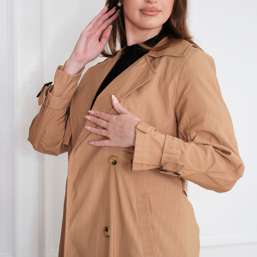 Freya Striped Trench Coat
