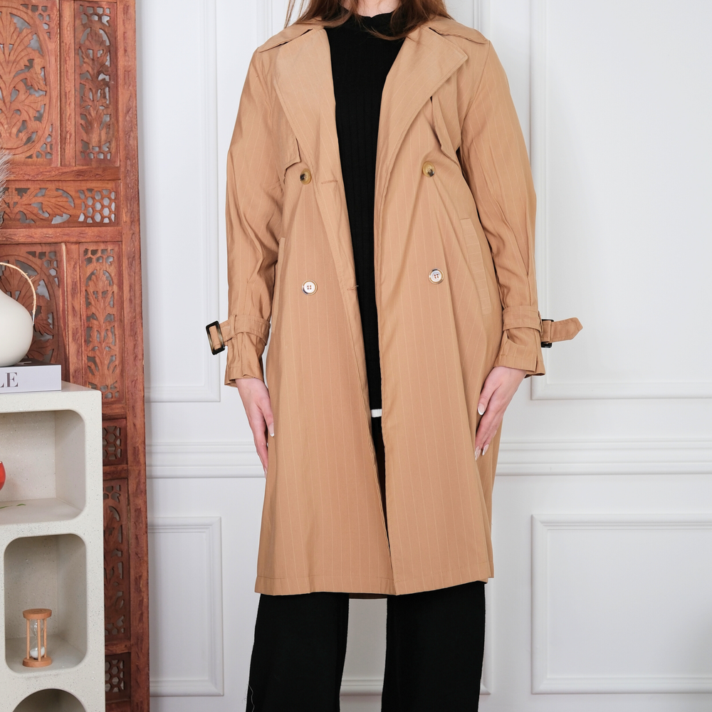 Freya Striped Trench Coat