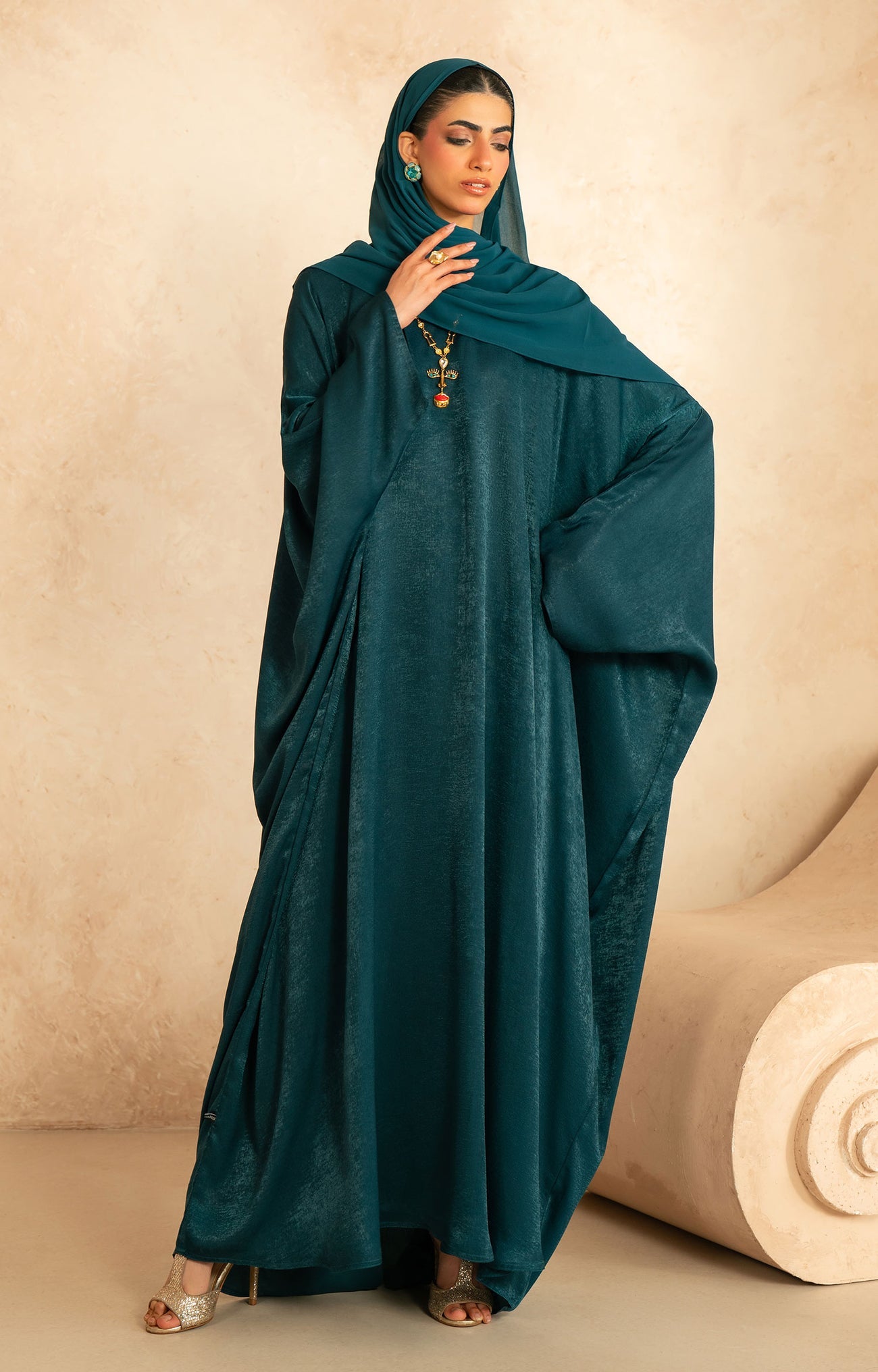 Nouran Teal Abaya