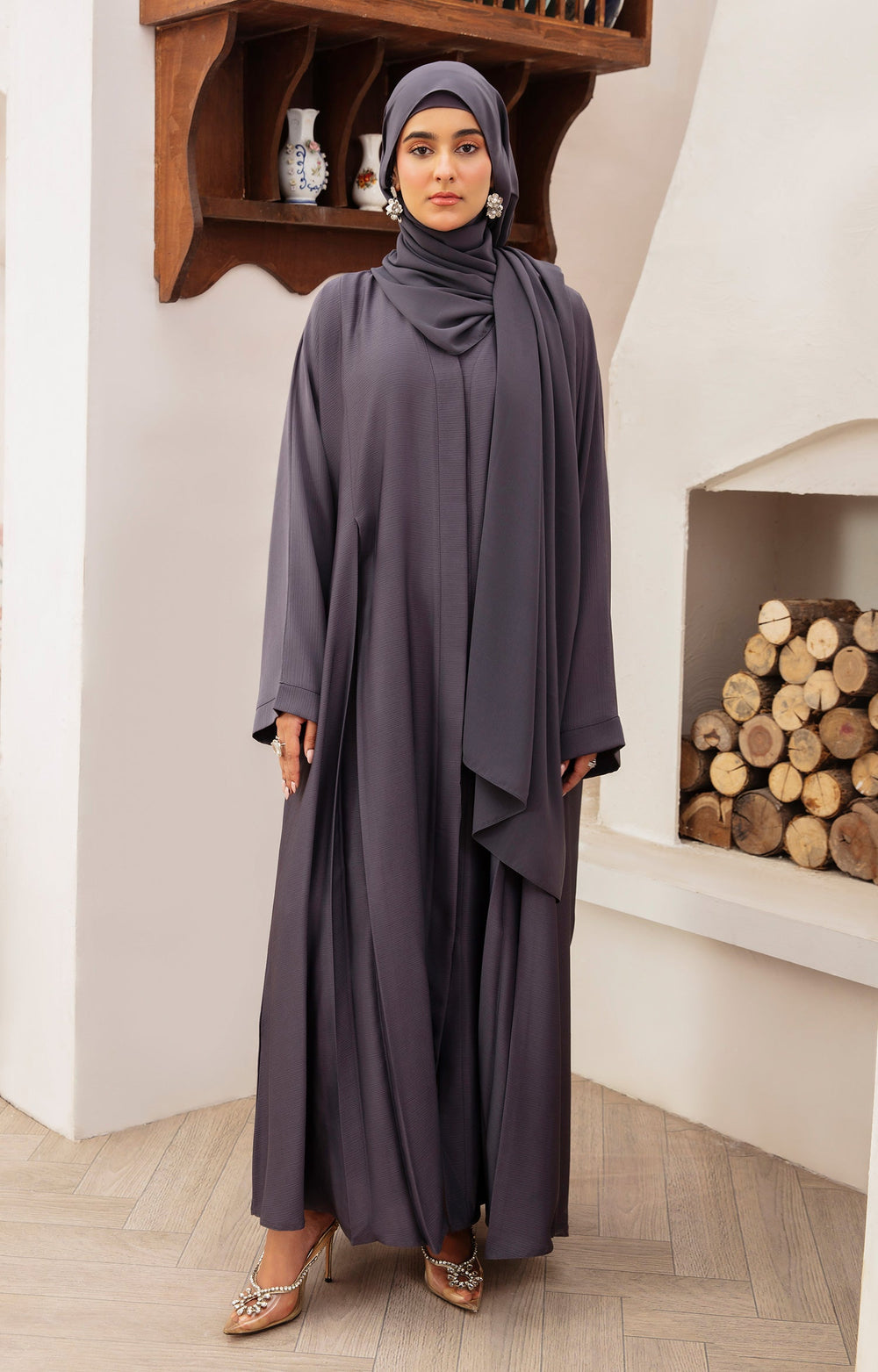 Grey Melange Abaya