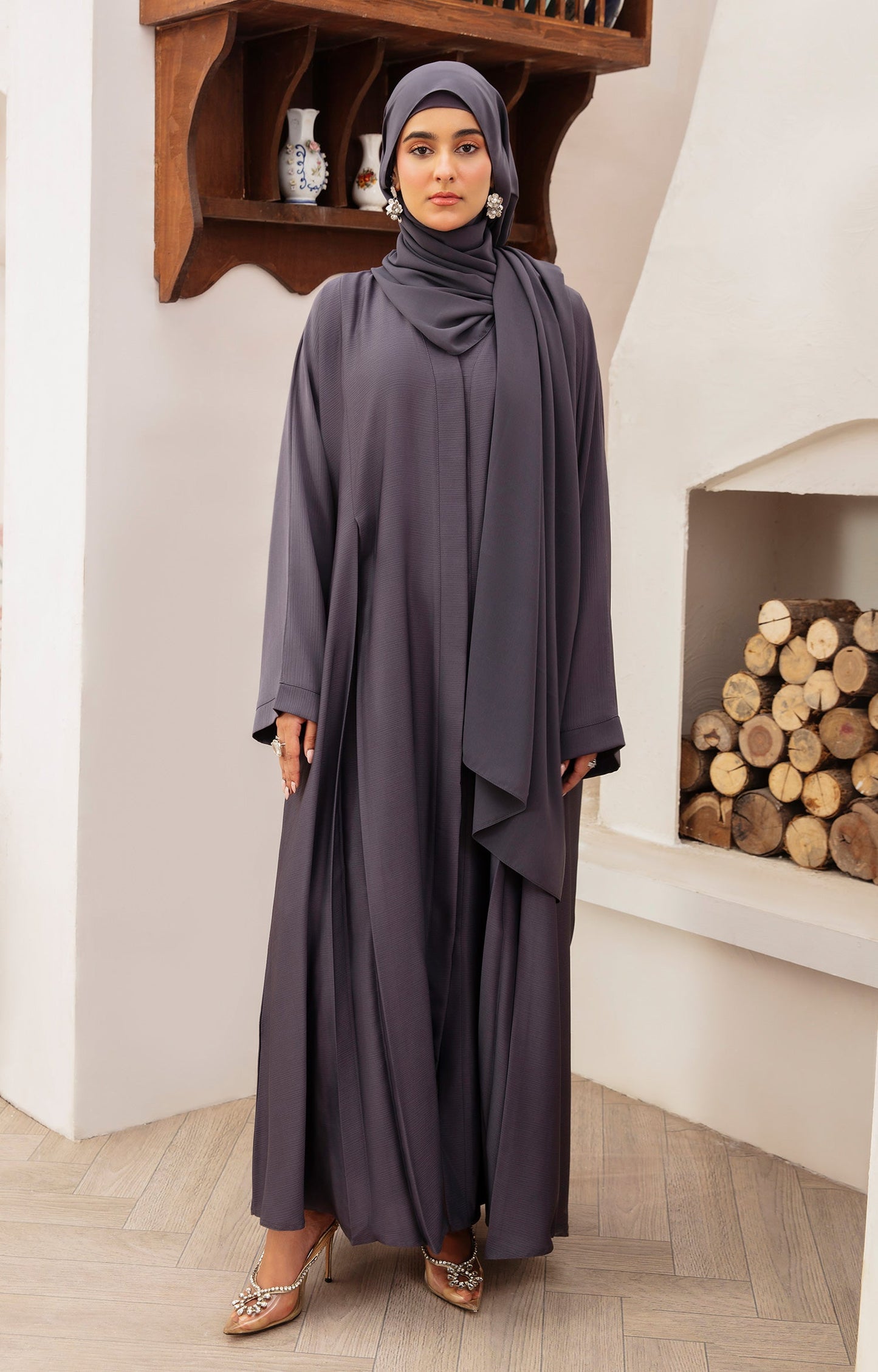 Grey Melange Abaya