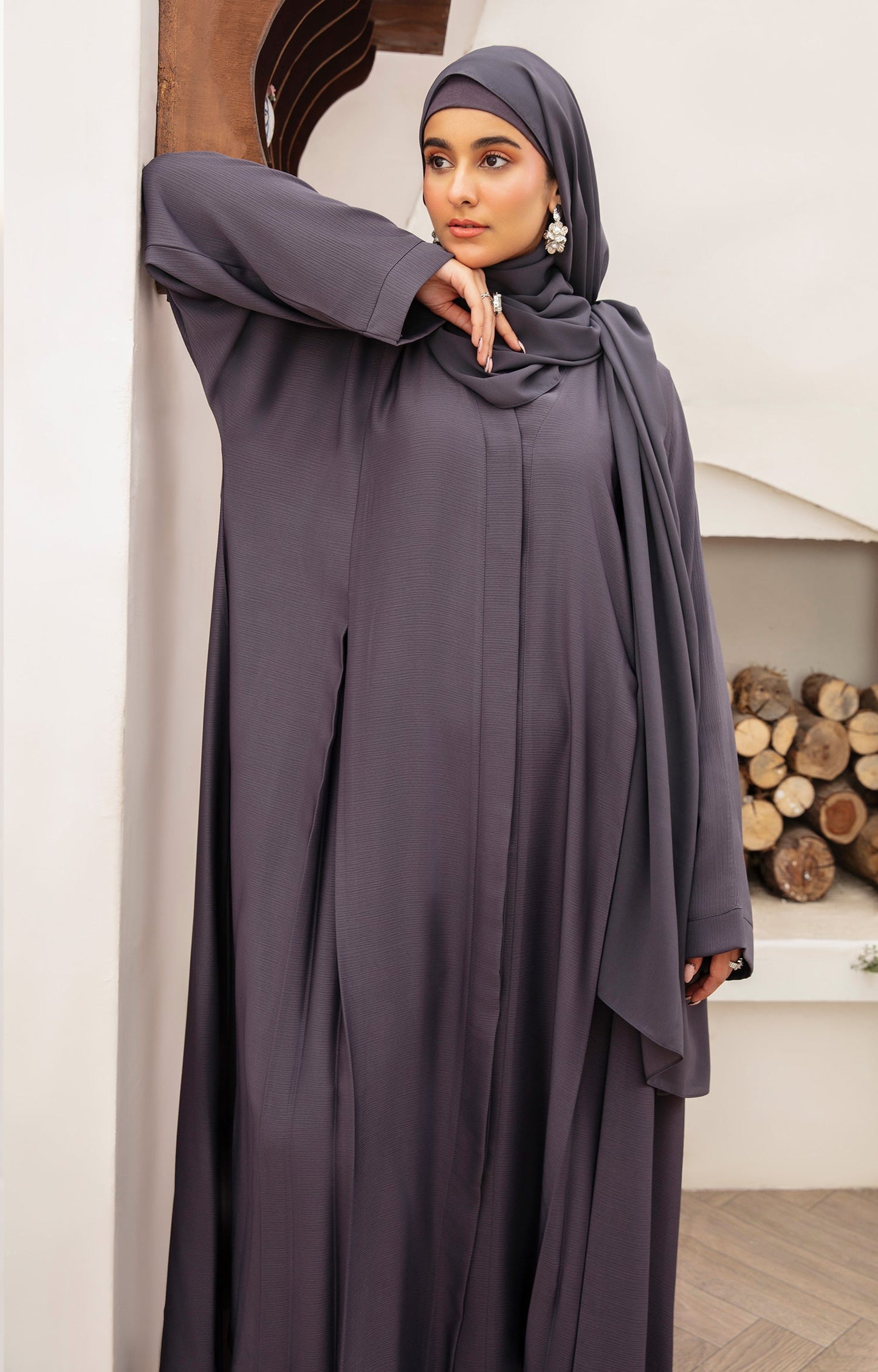 Grey Melange Abaya