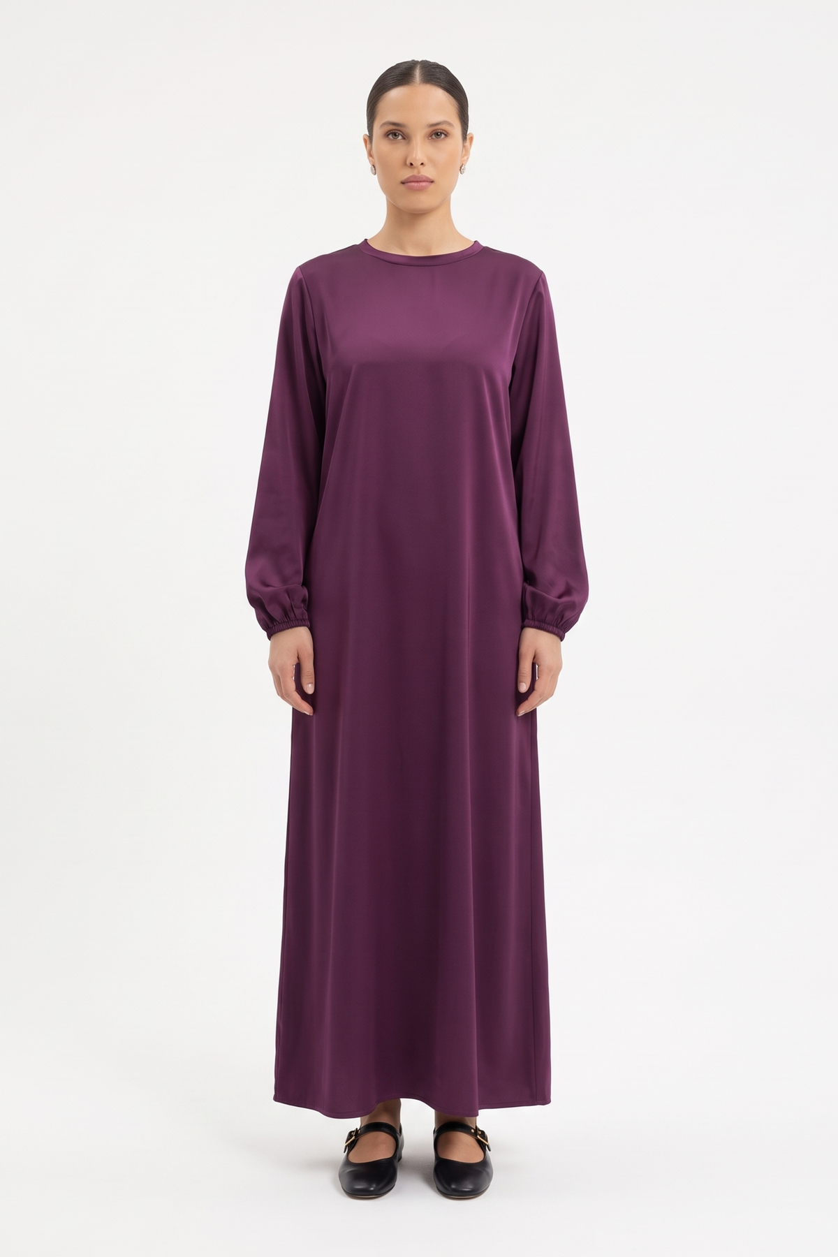 Elyra Plum Veil Dress