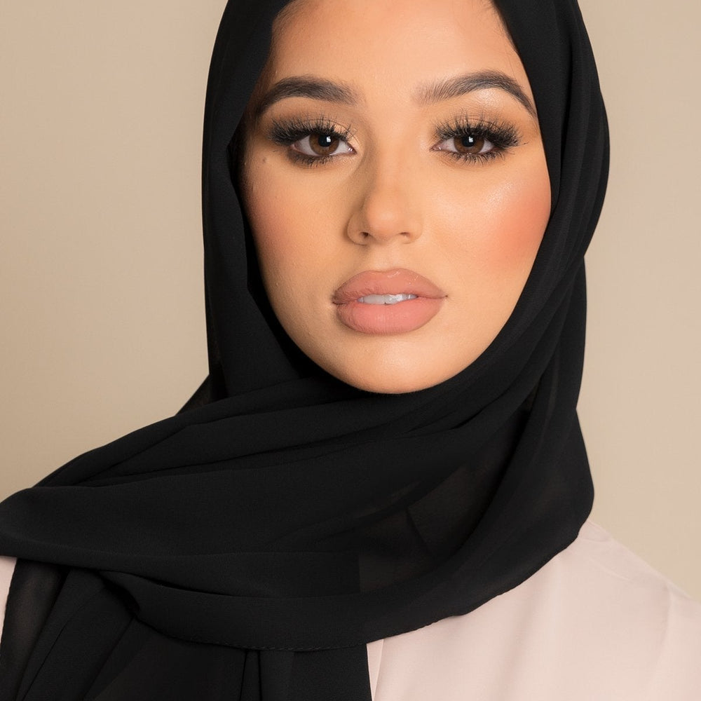 Black Luxury Chiffon Hijab