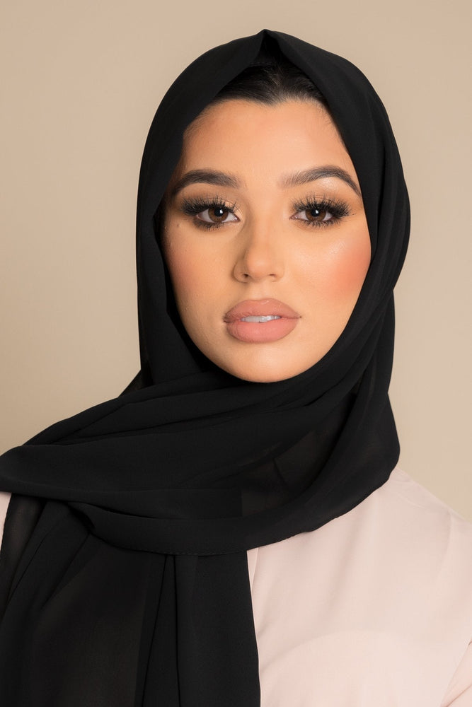 Black Chiffon Hijab