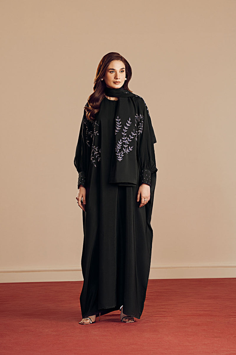Silk Black Abaya