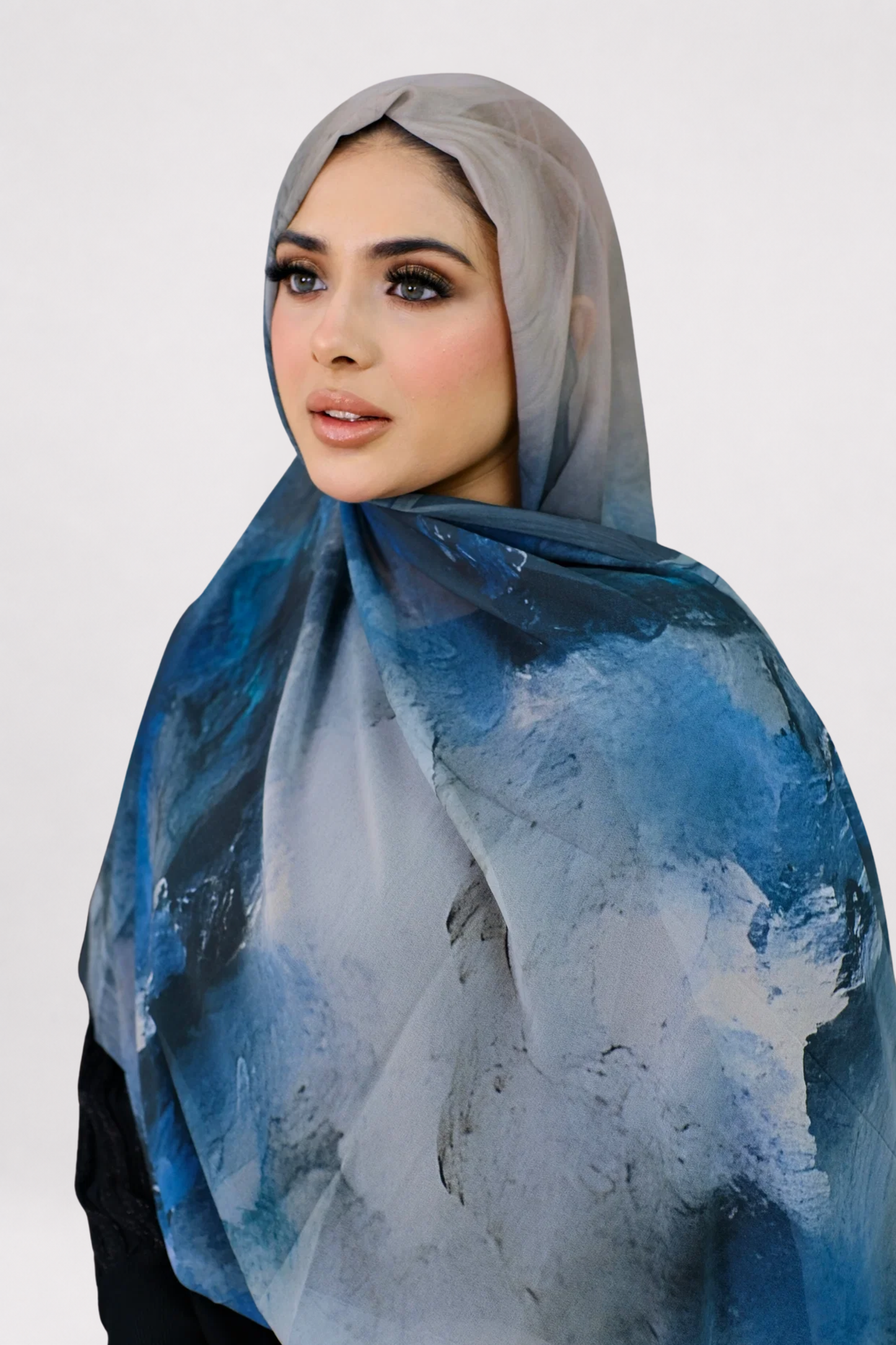 Stone Flow Aqua Printed Hijab