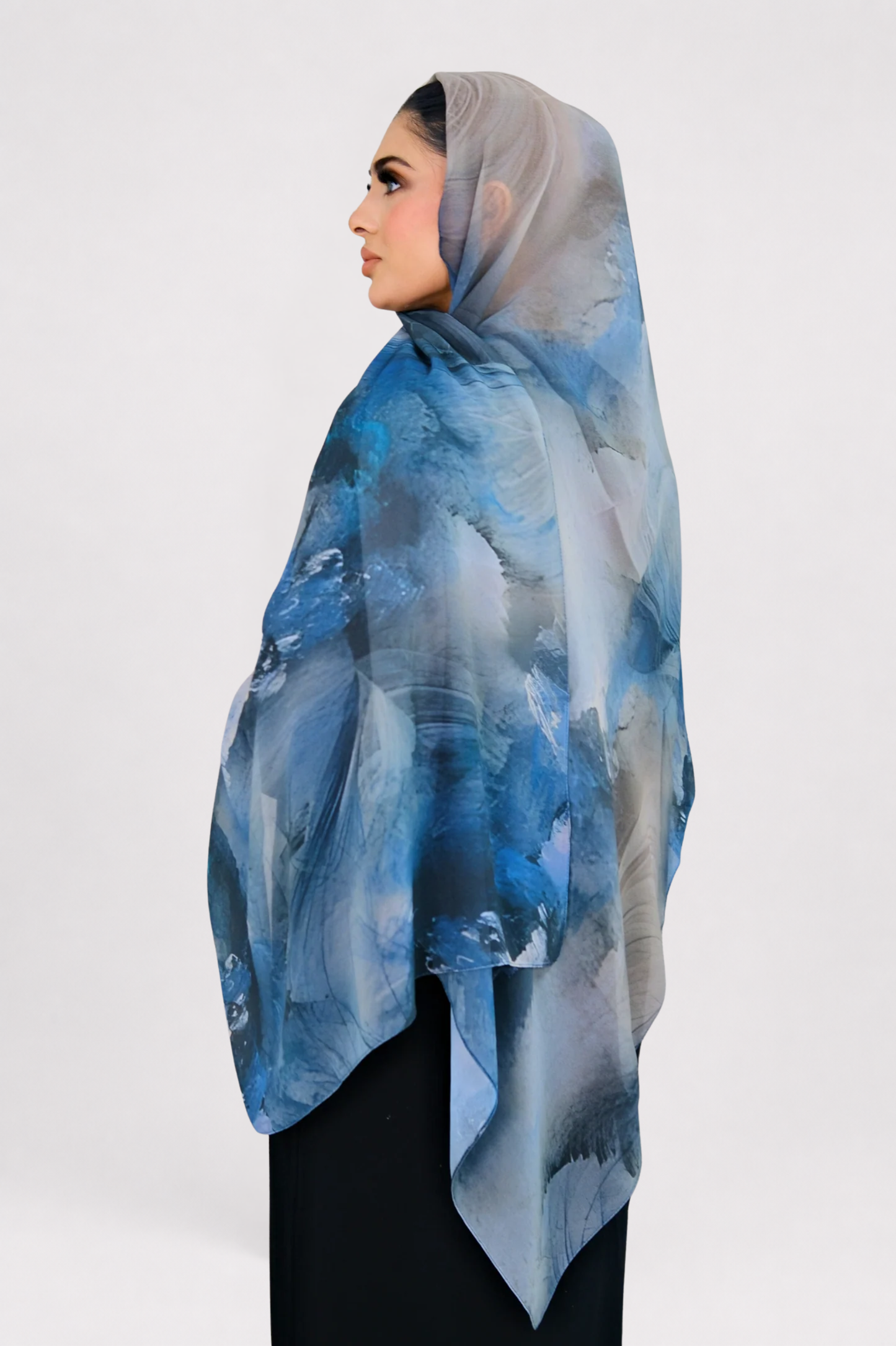 Stone Flow Aqua Printed Hijab
