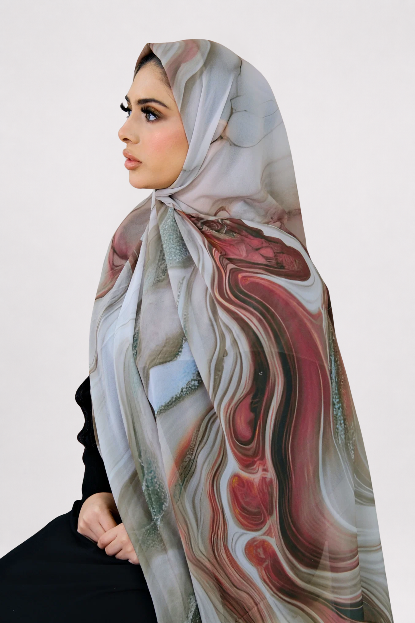 Stone Flow Honey Earth Printed Hijab