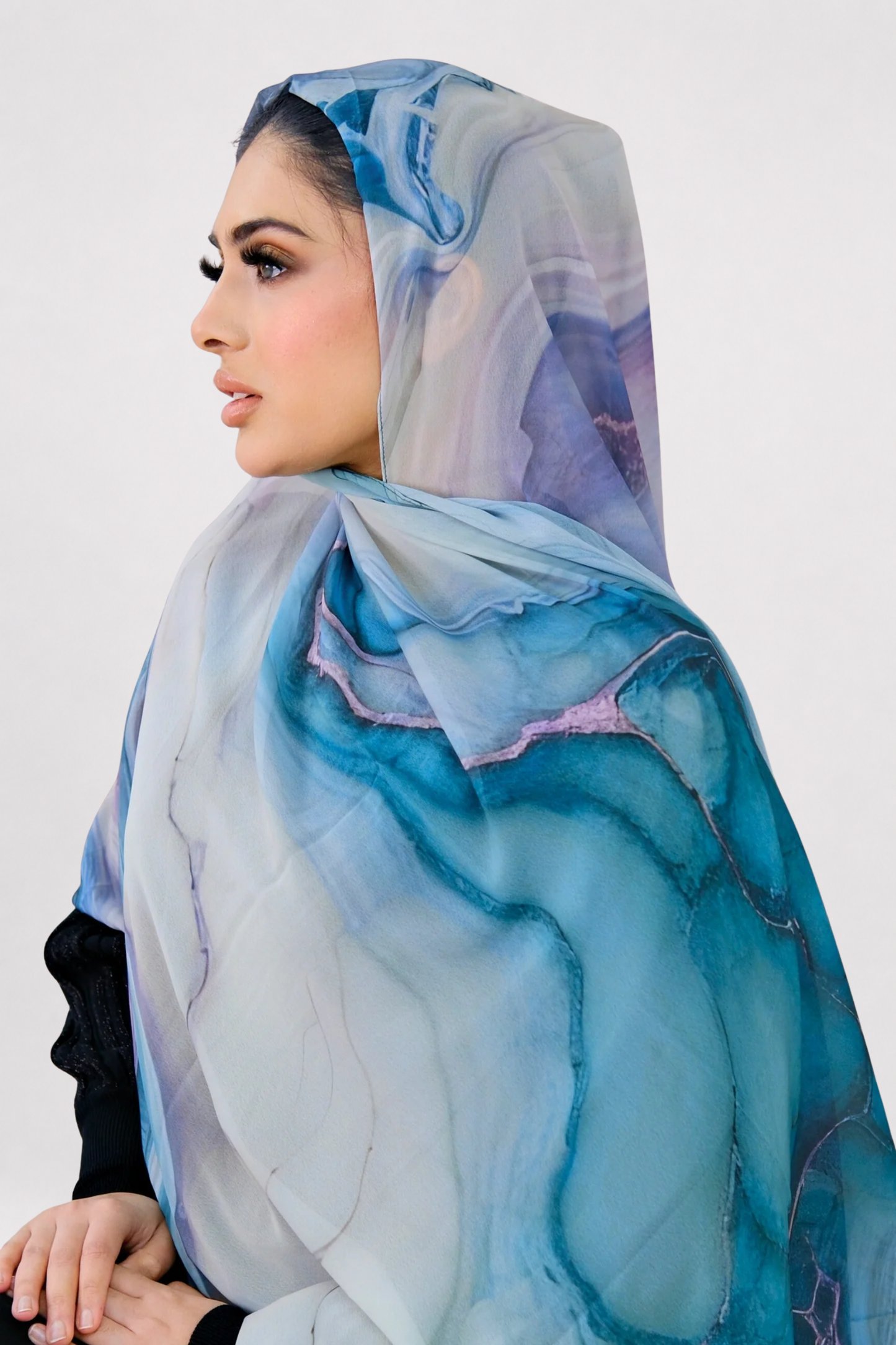 Stone Flow Turquoise Printed Hijab