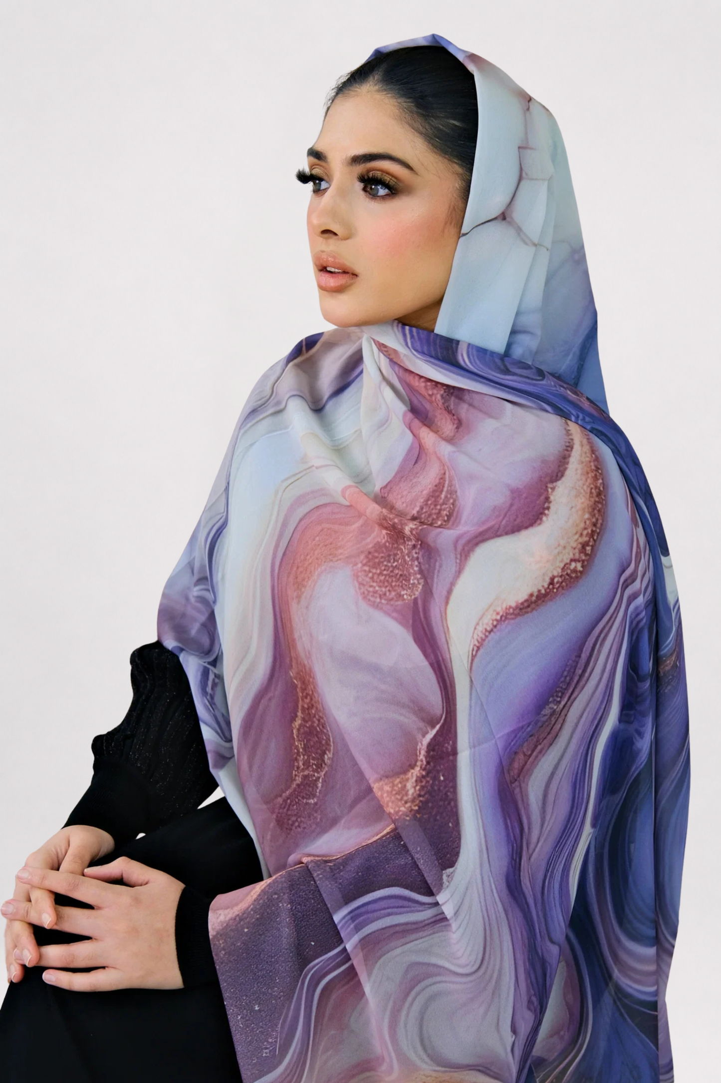 Stone Flow Purple Printed Hijab