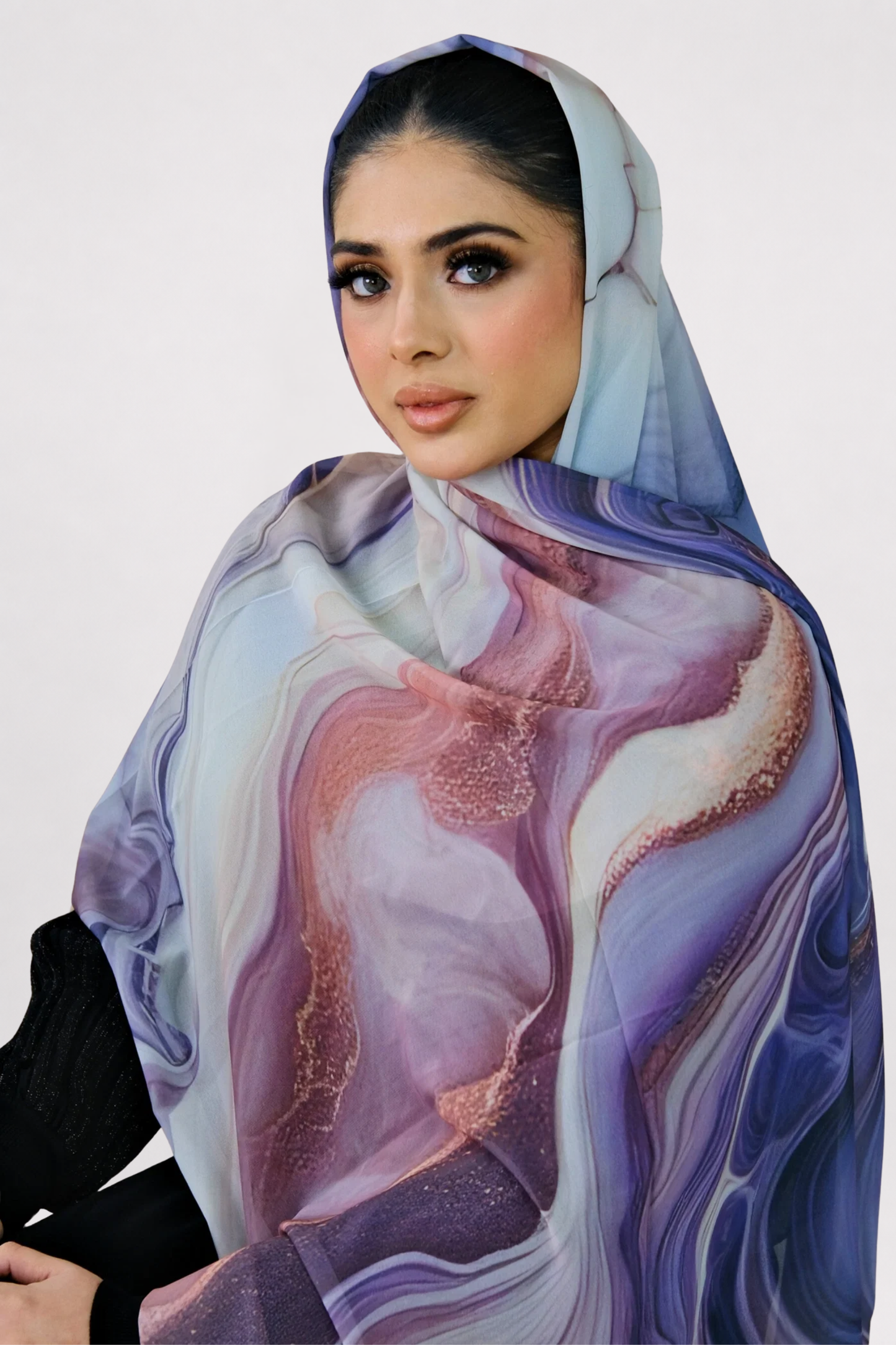 Stone Flow Purple Printed Hijab