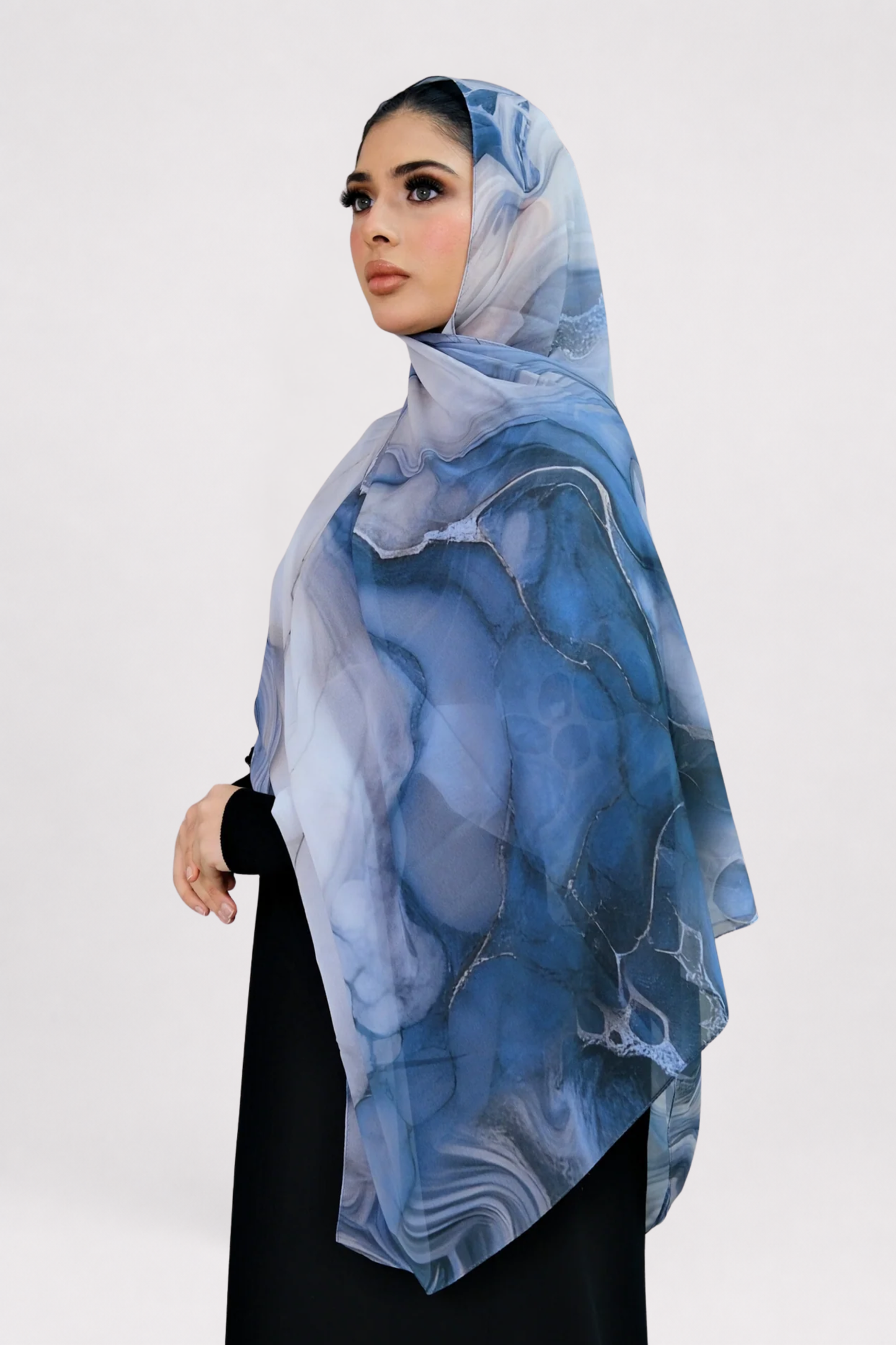 Stone Flow Blue Printed Hijab