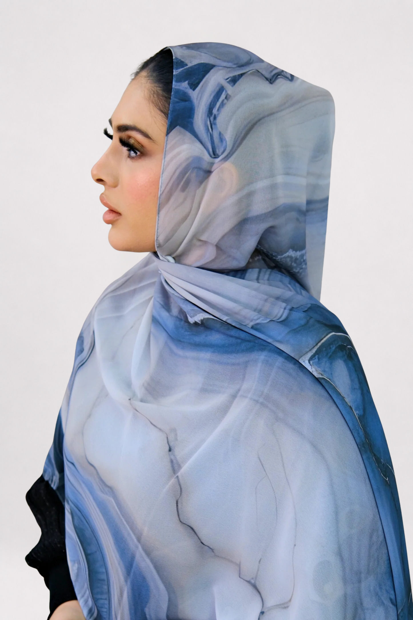 Stone Flow Blue Printed Hijab