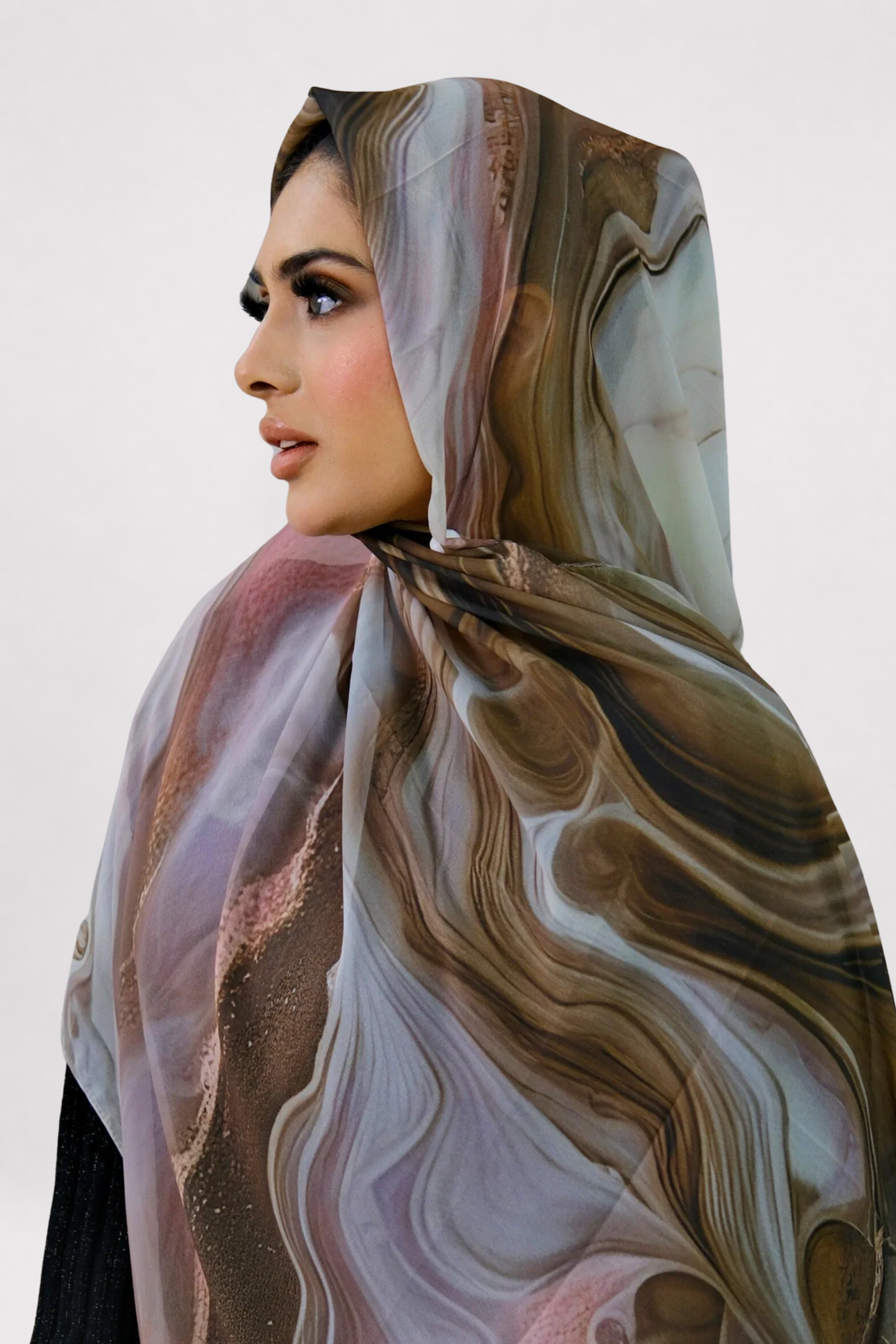 Stone Flow Light Brown Printed Hijab