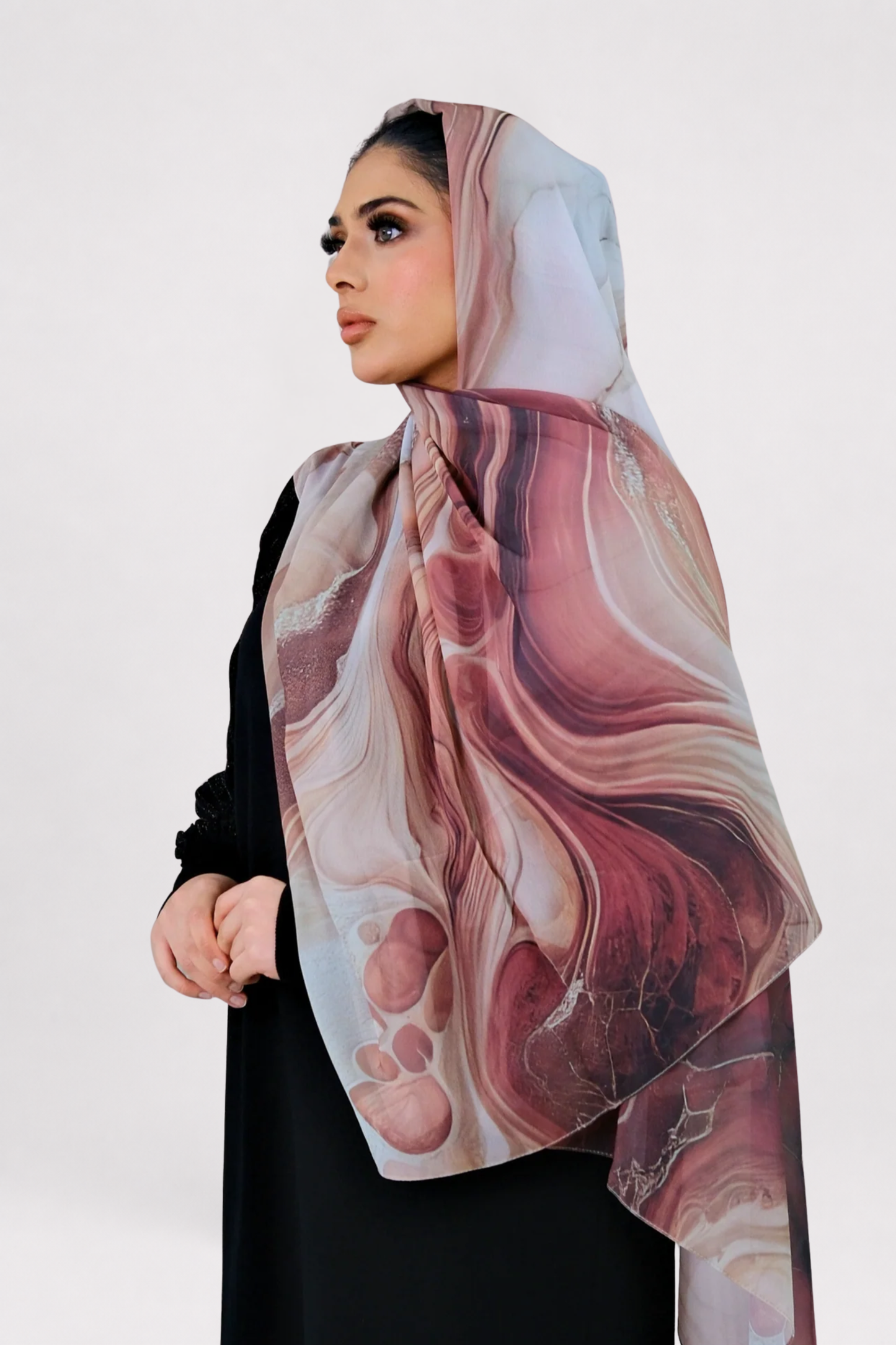 Stone Flow Red Printed Hijab