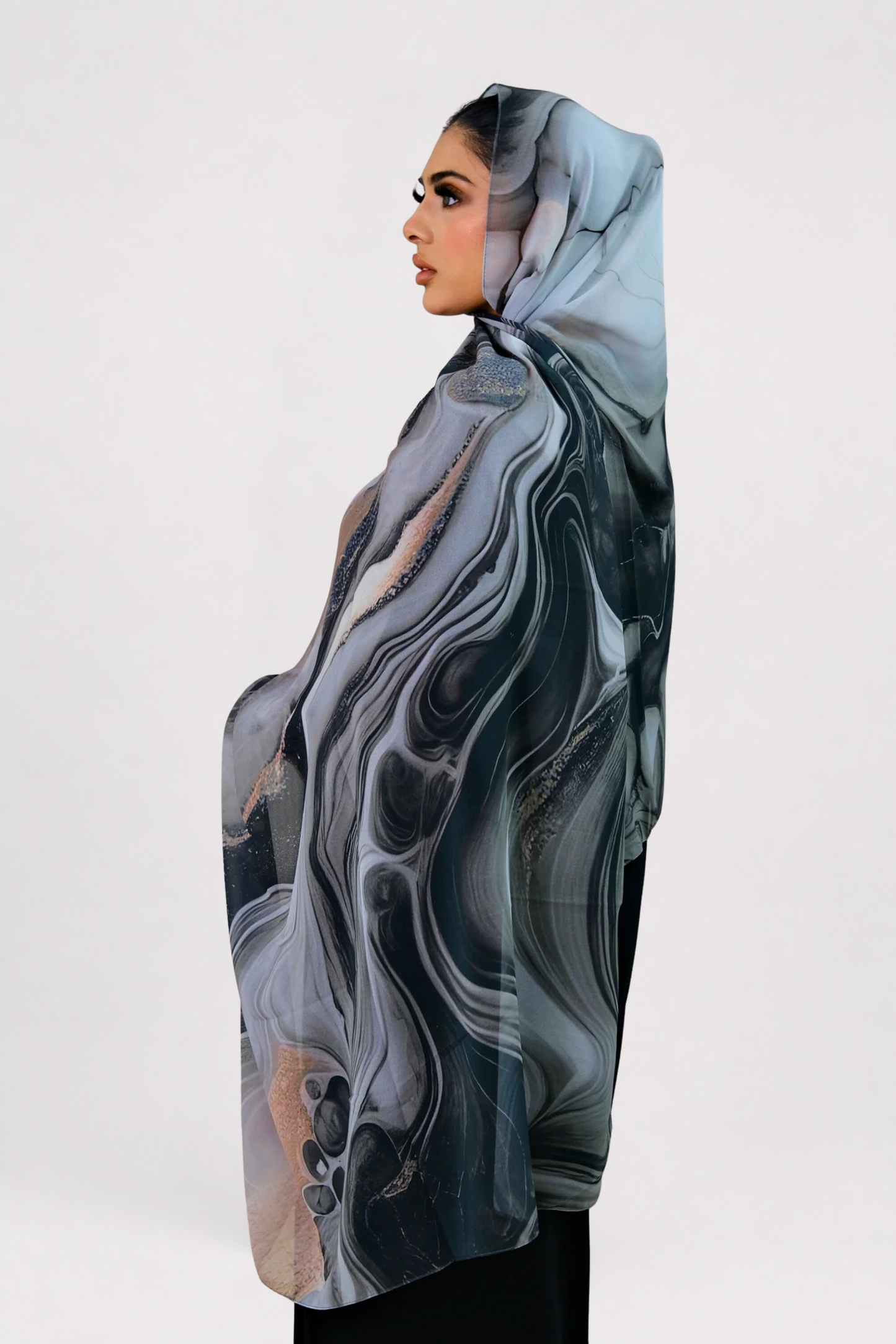 Stone Flow Grey Printed Hijab