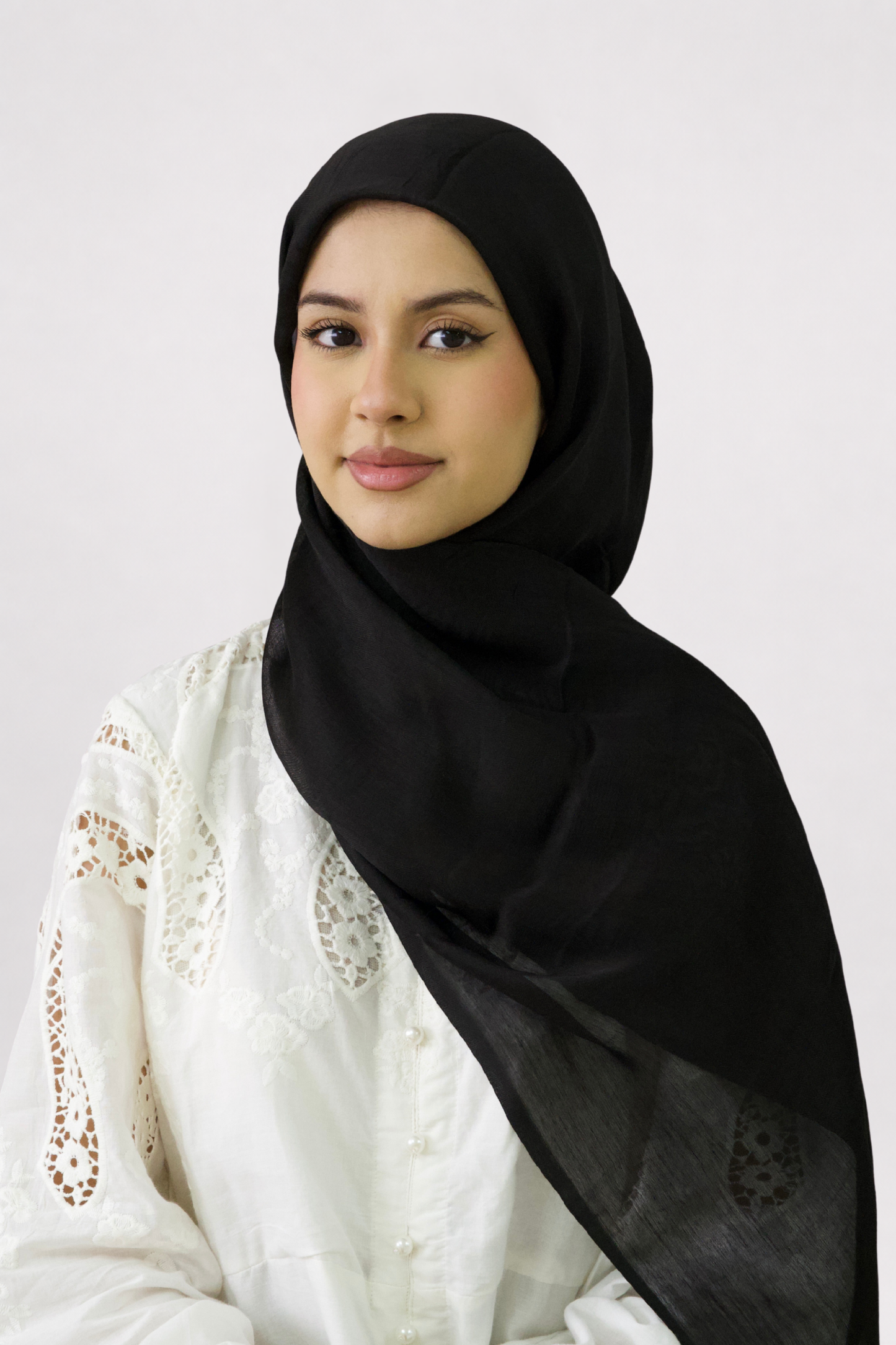 Black Viscose Silk Hijab