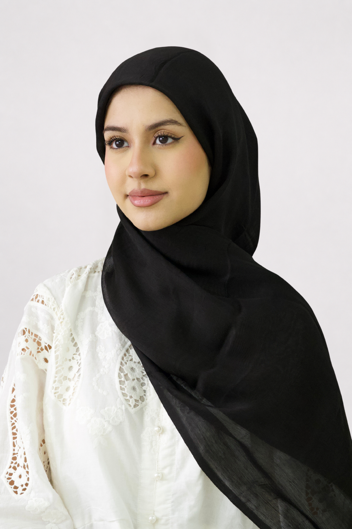 Black Viscose Silk Hijab