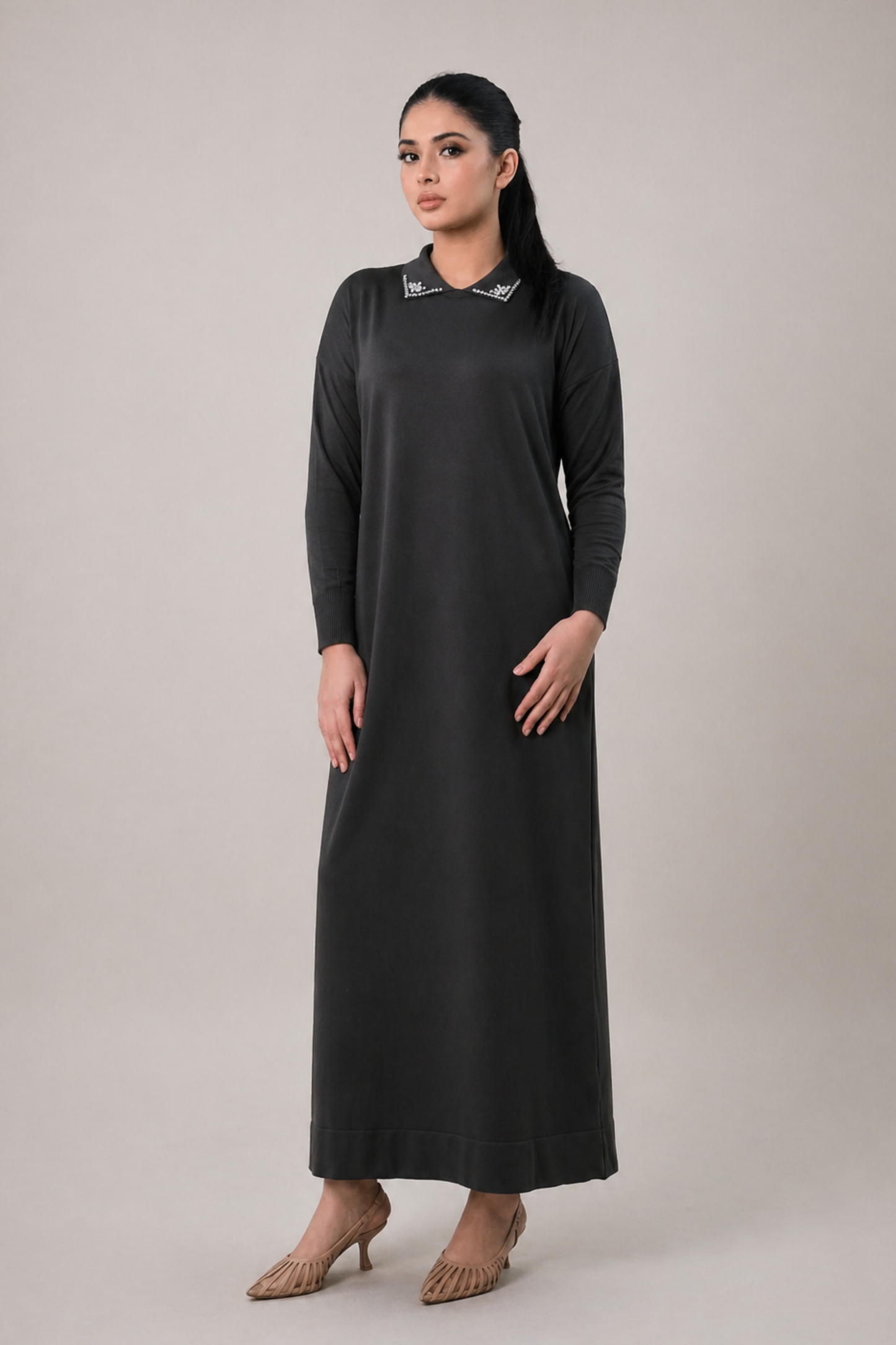 Mireya Khaki Knit Dress
