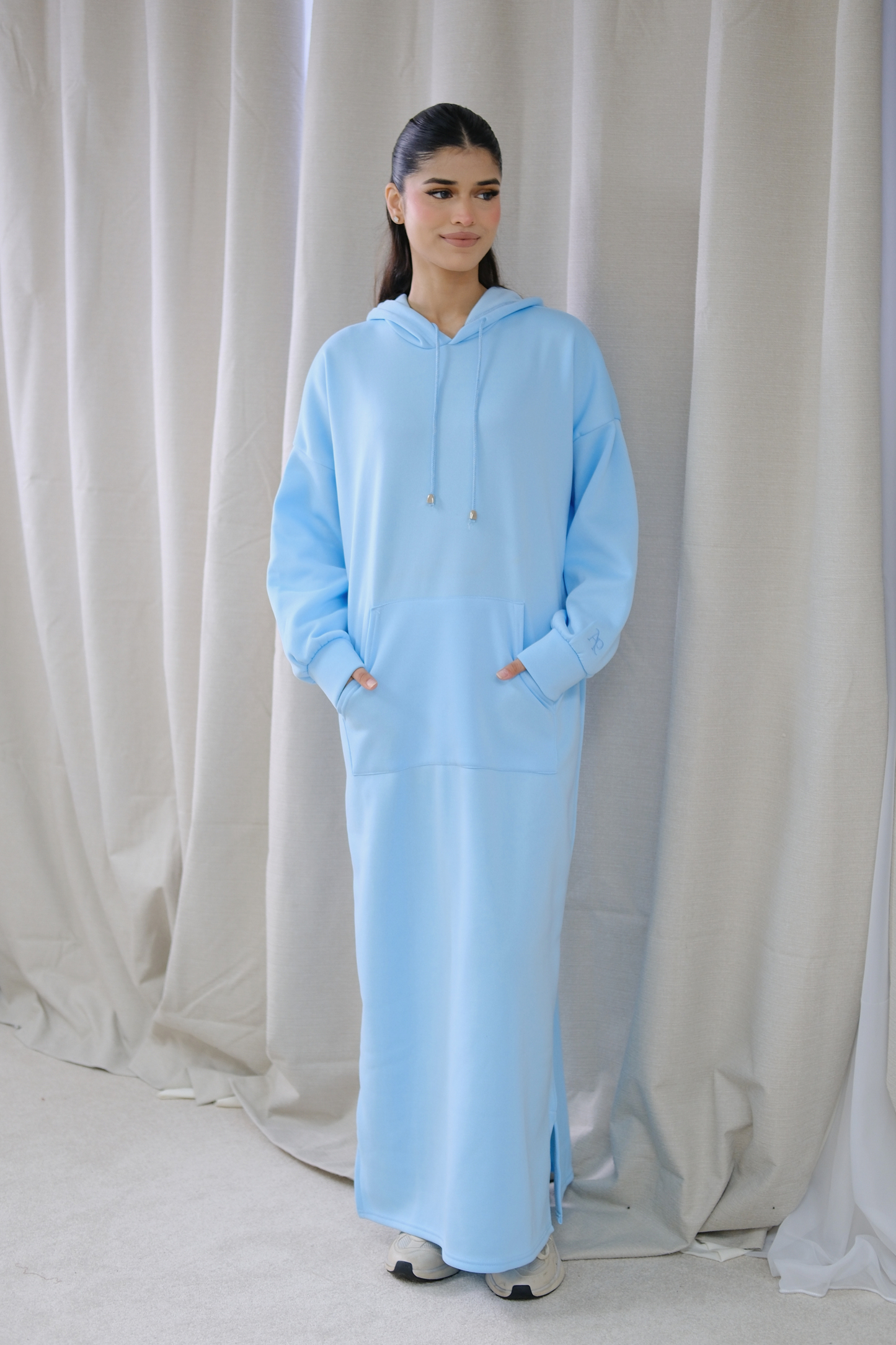 Signature Sky Blue Hoodie Dress