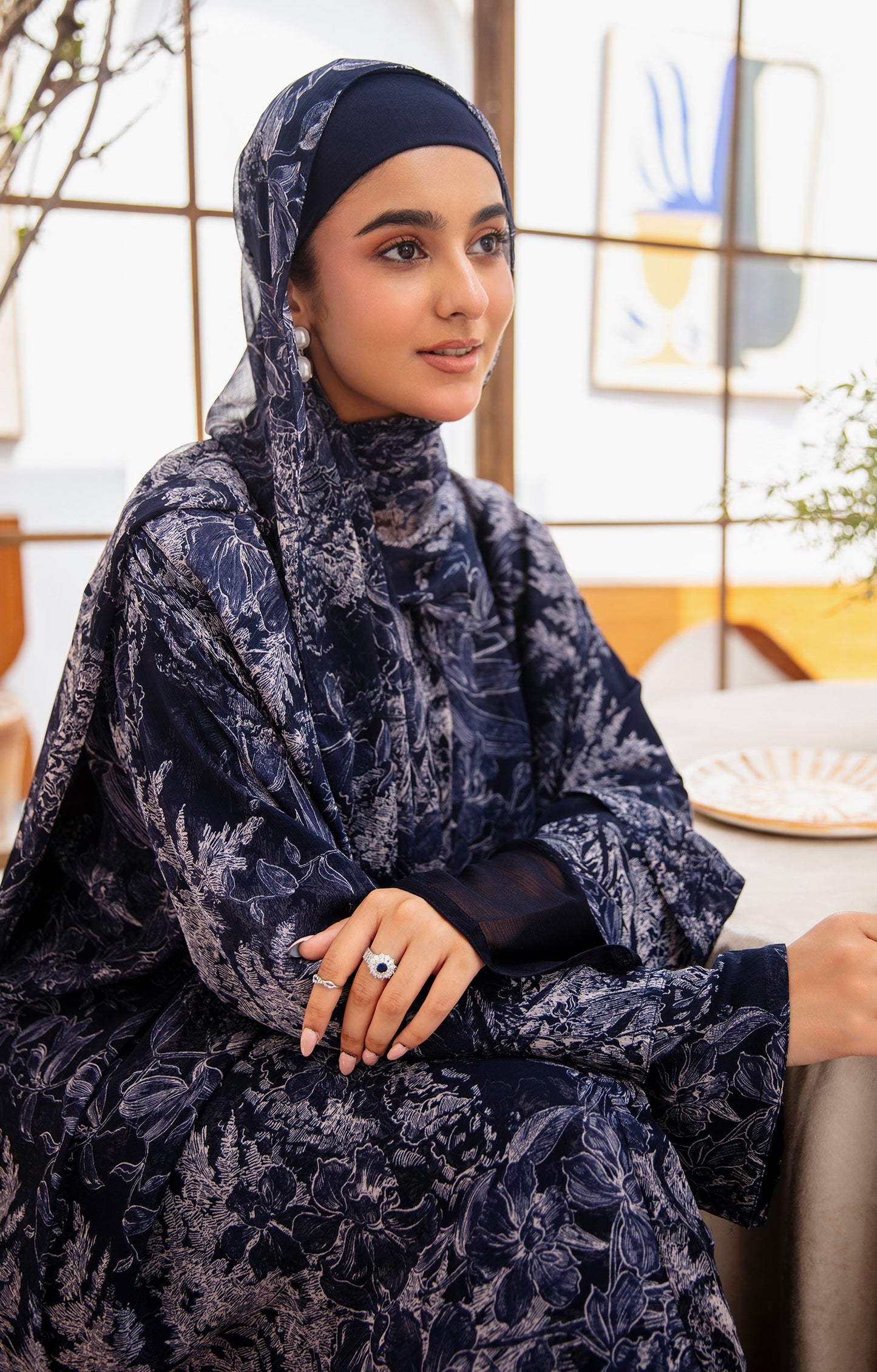Azureh Imprime Abaya