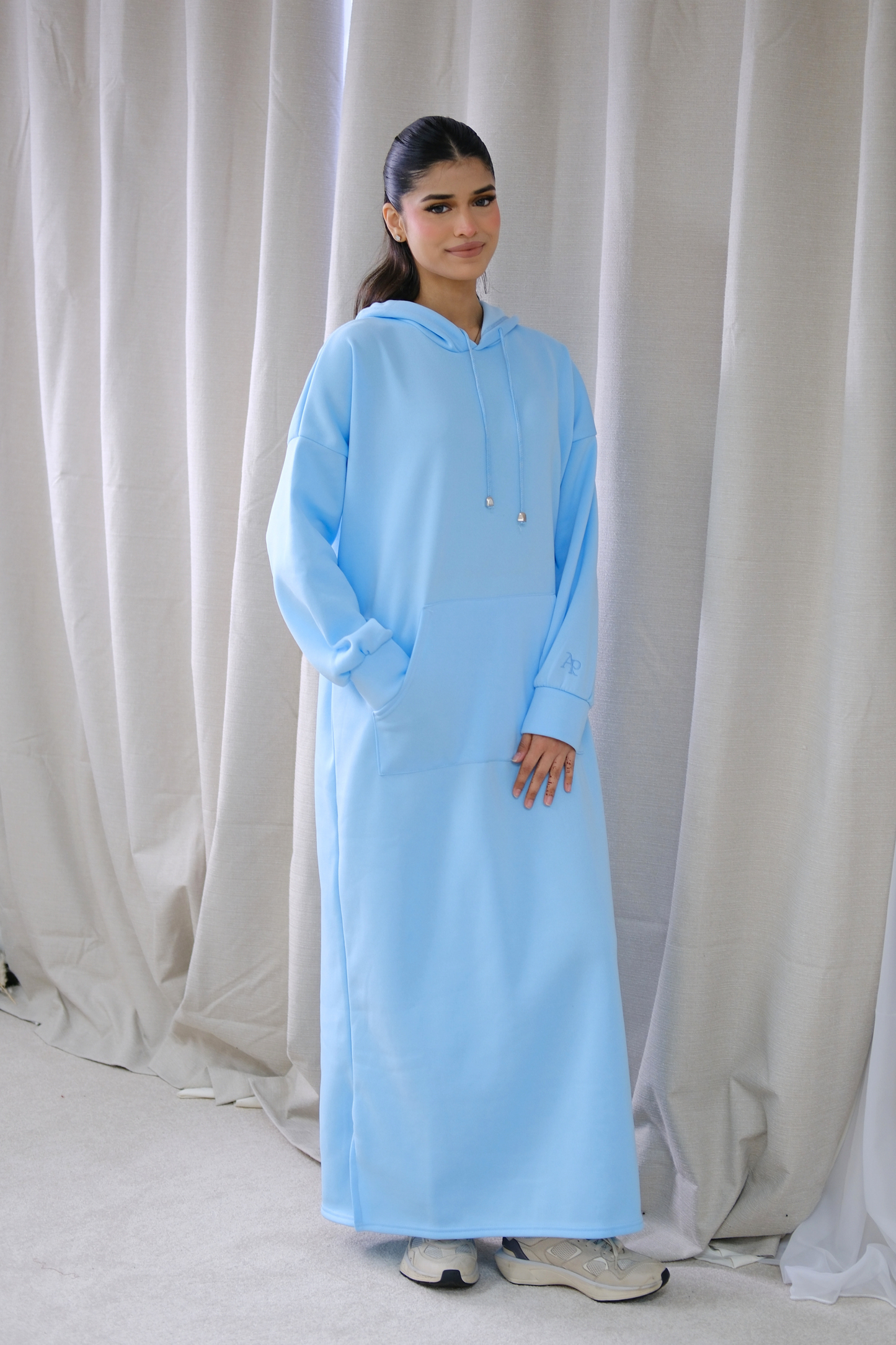 Signature Sky Blue Hoodie Dress