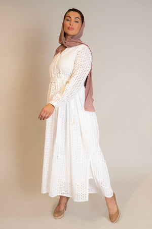White Broderie Anglaise Dress