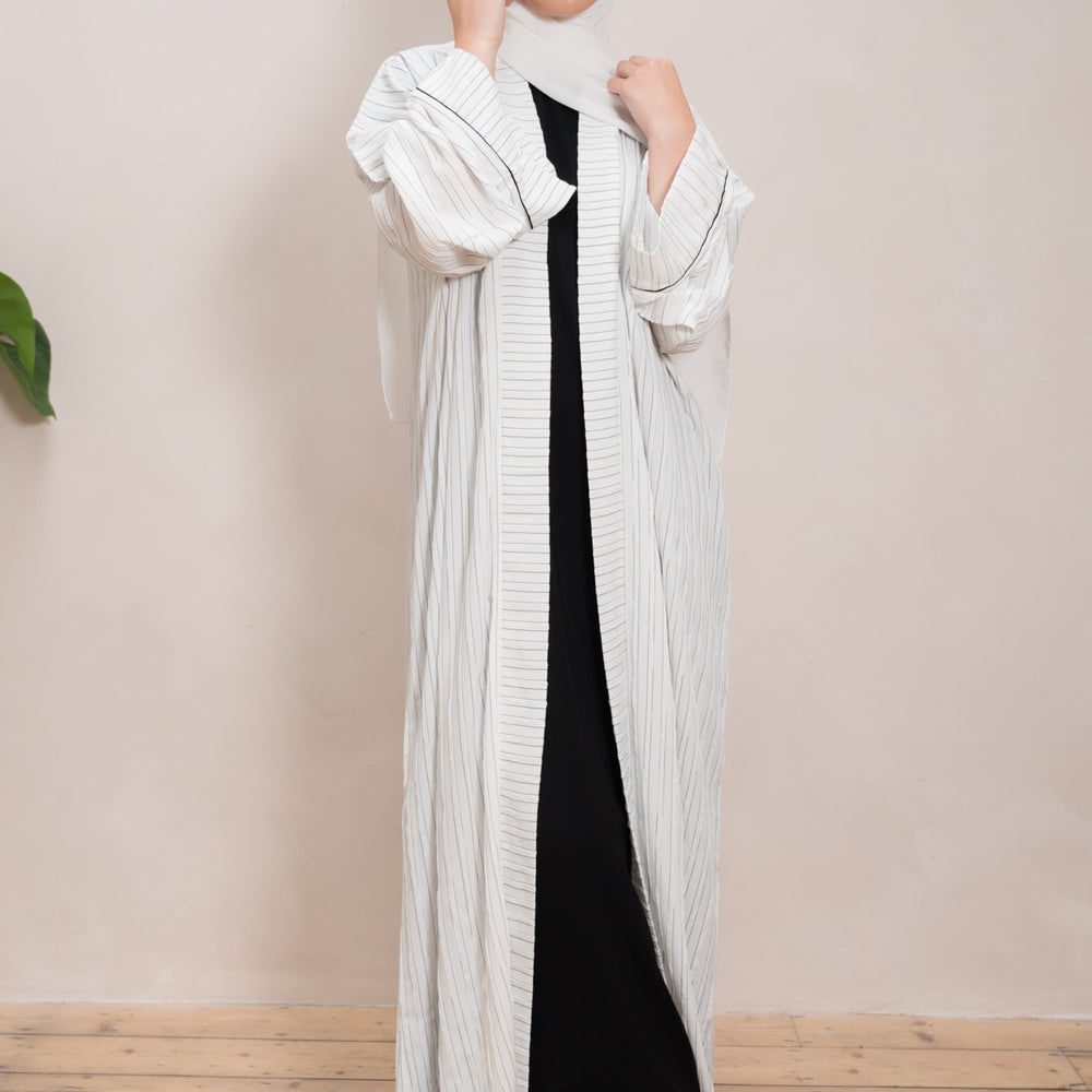 Striped Open Abaya