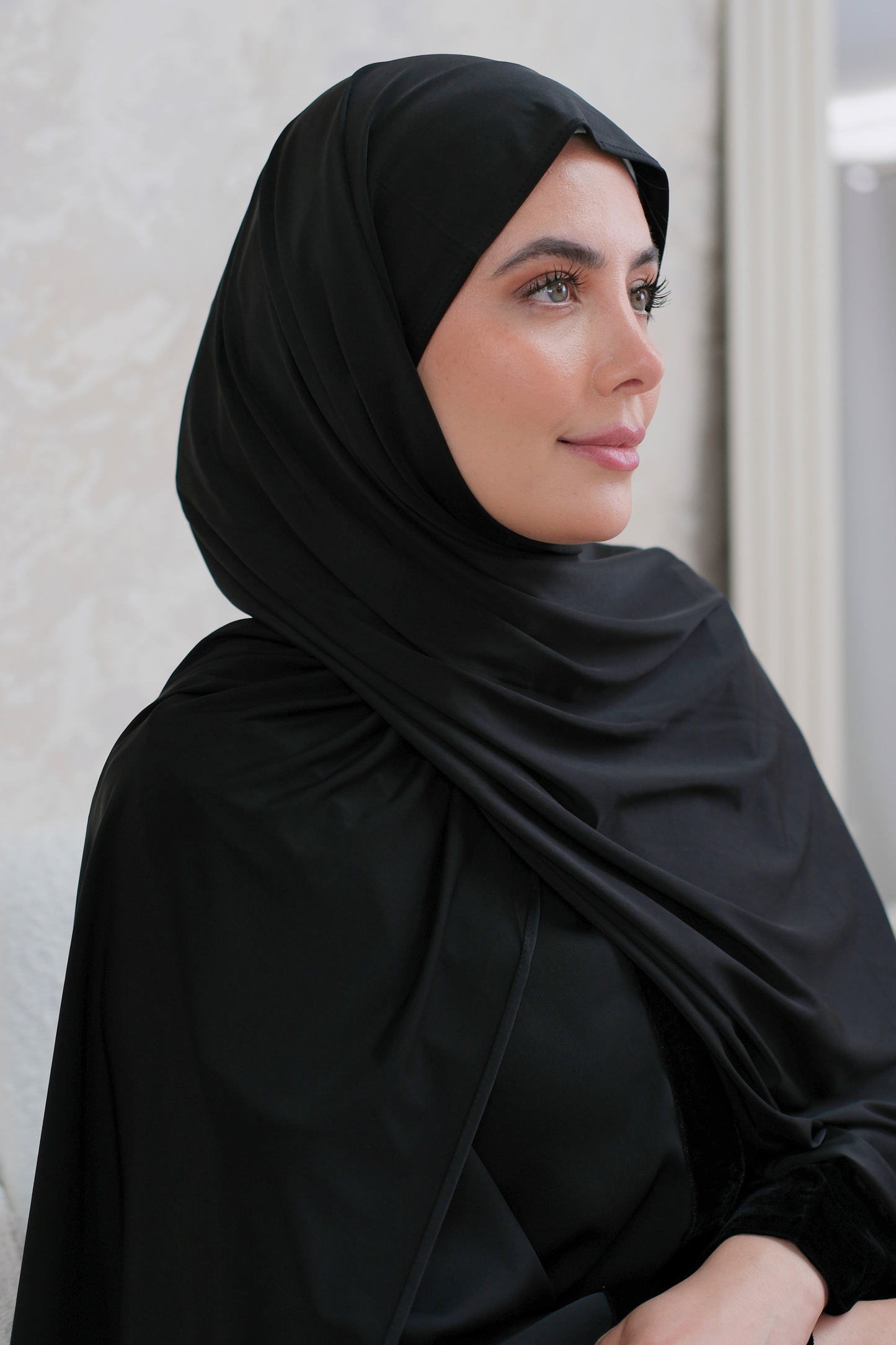 Black Fluid Jersey Hijab