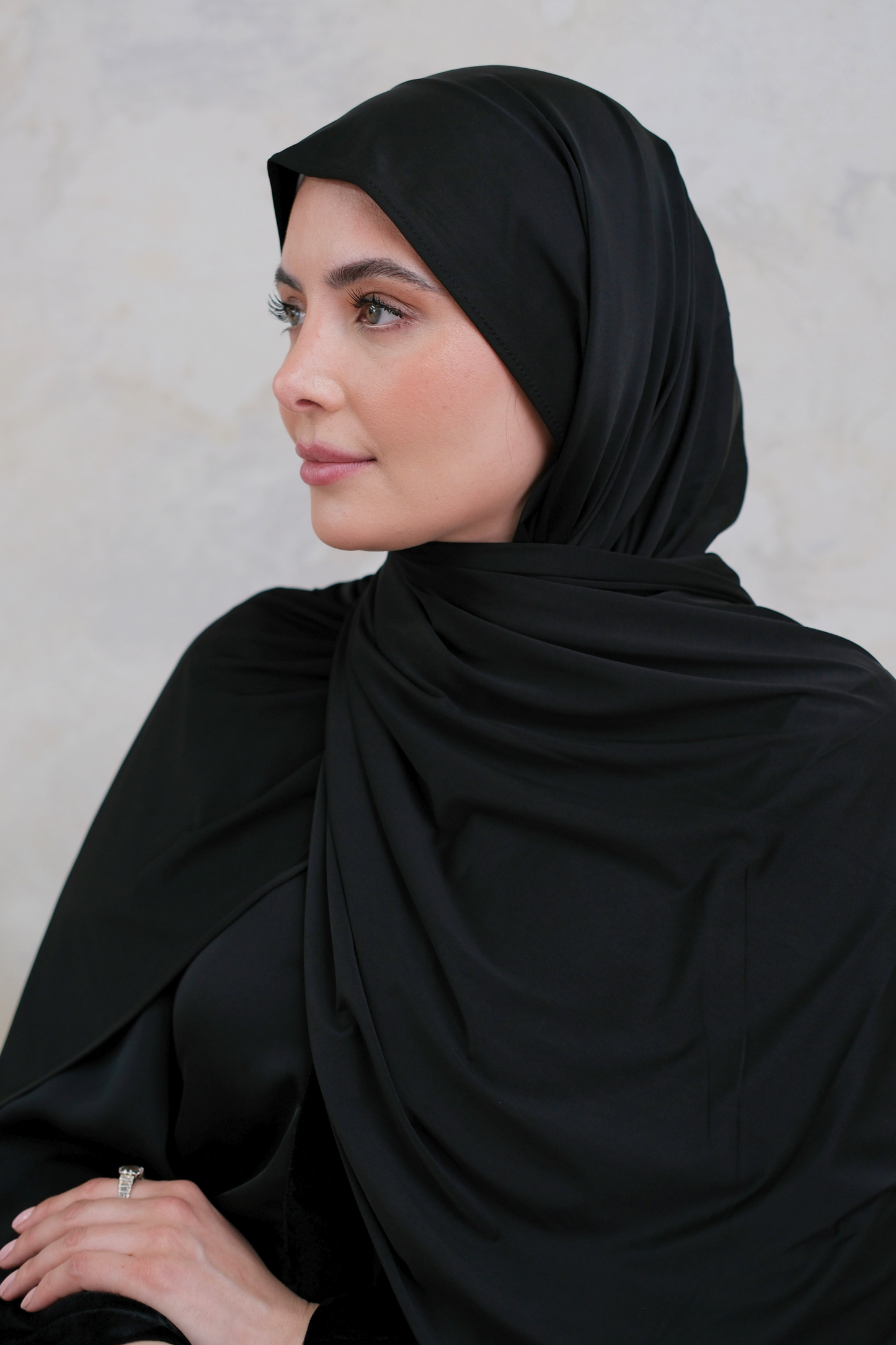 Black Fluid Jersey Hijab
