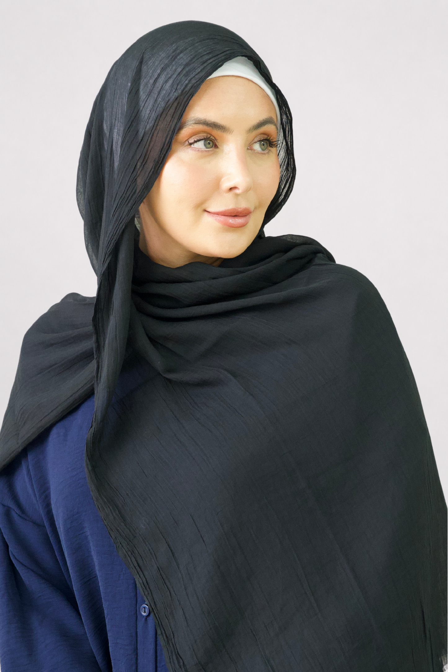 Black Cotton Silk Hijab
