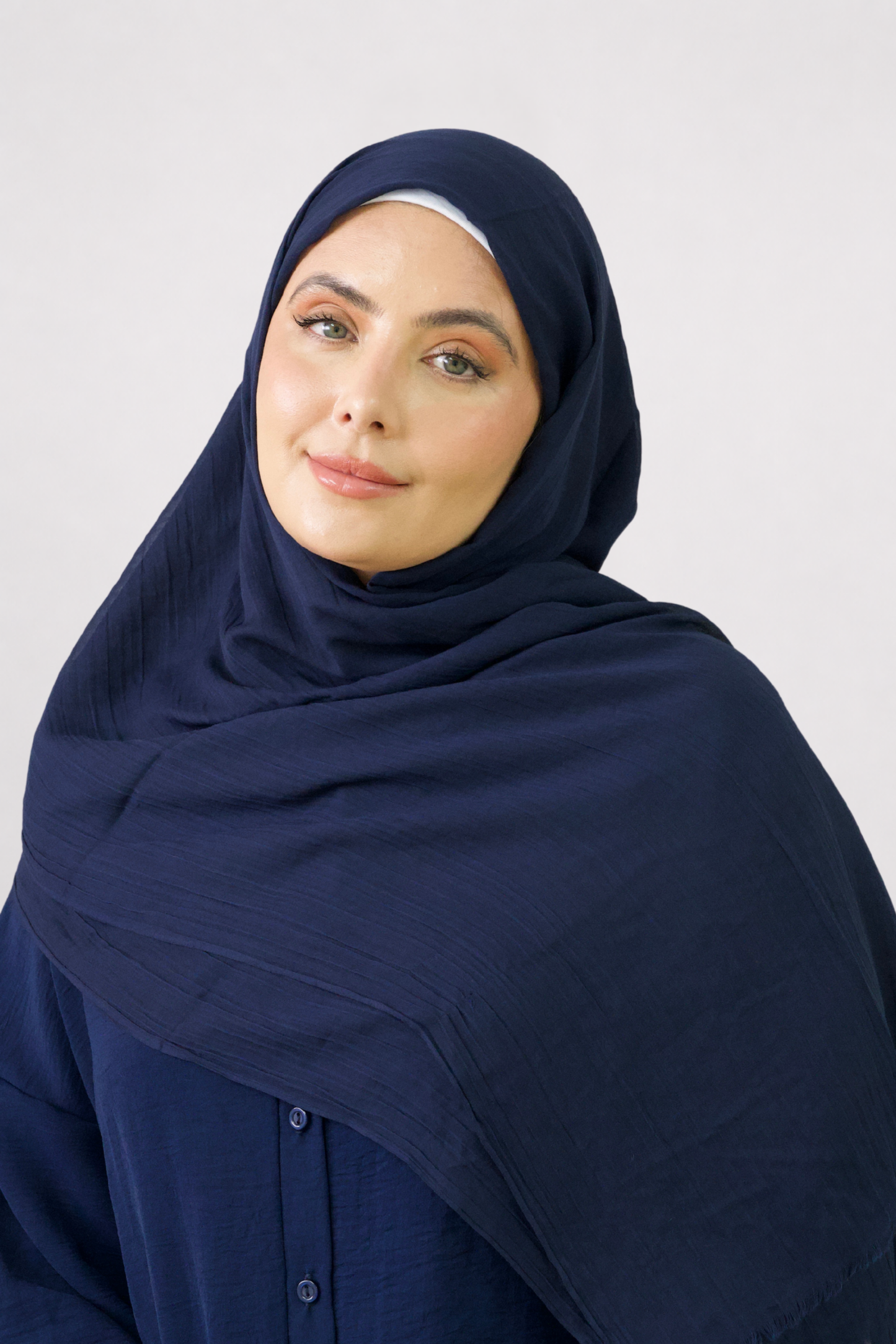 Navy Cotton Silk Hijab