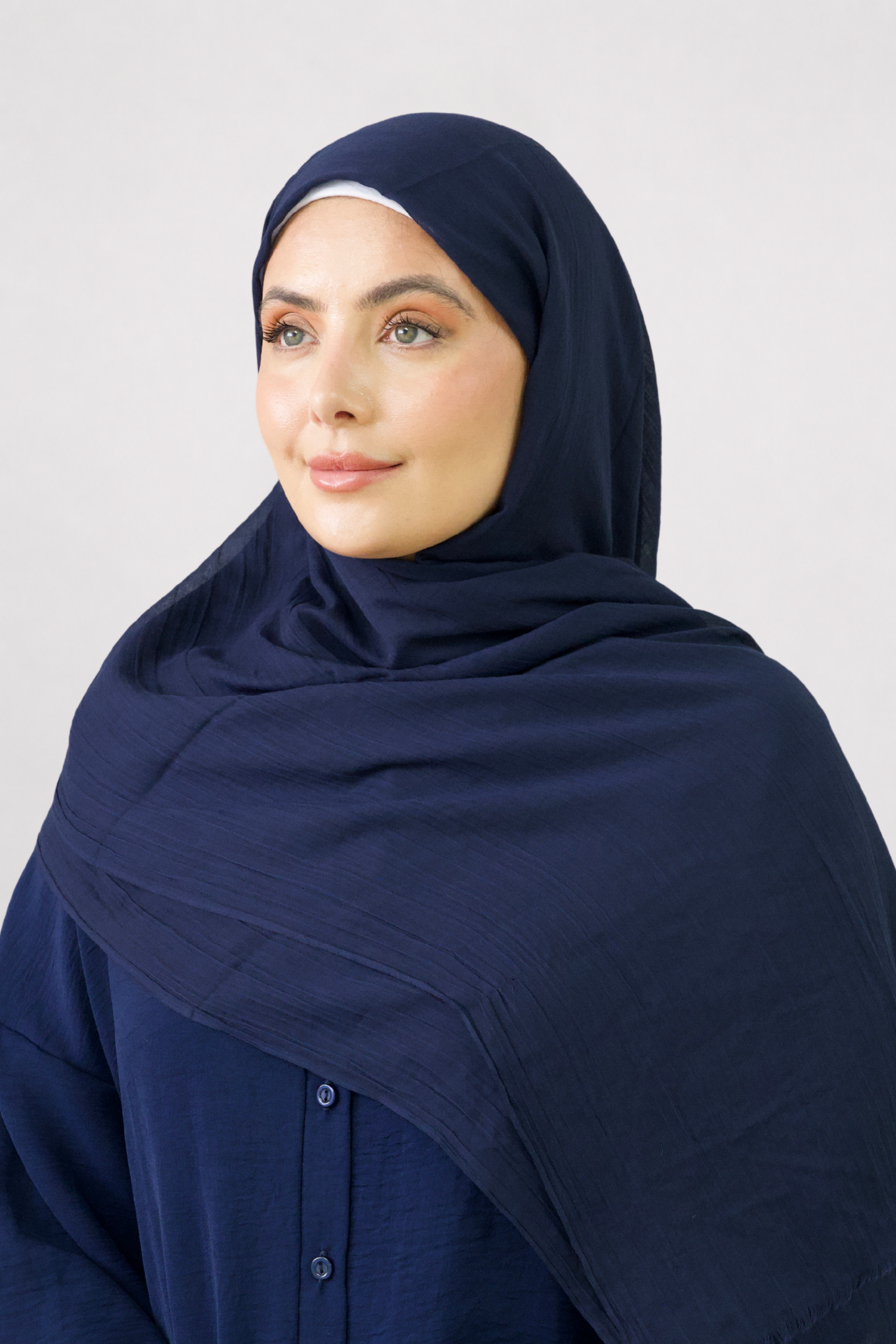 Navy Cotton Silk Hijab