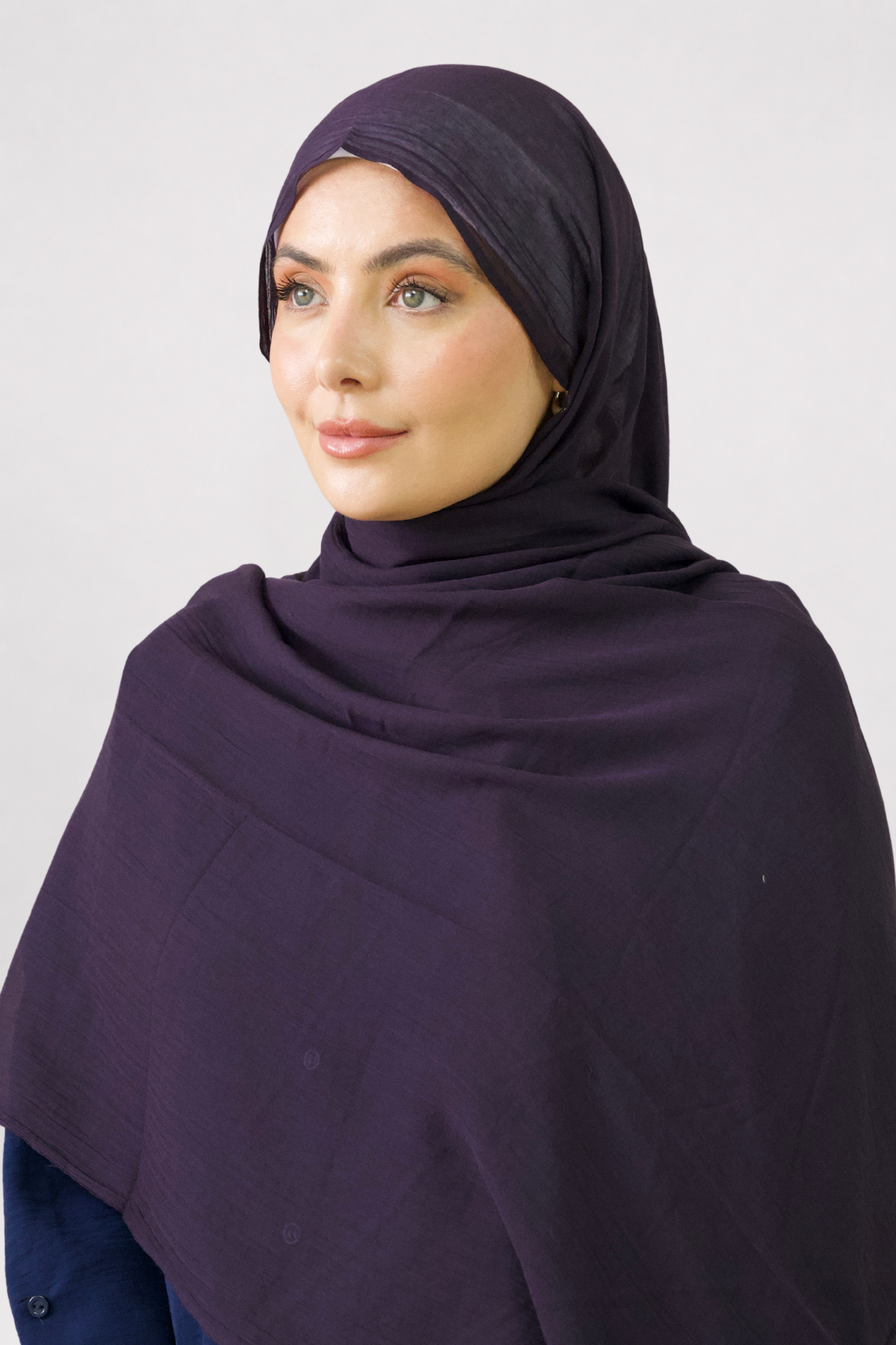 Aubergine Cotton Silk Hijab