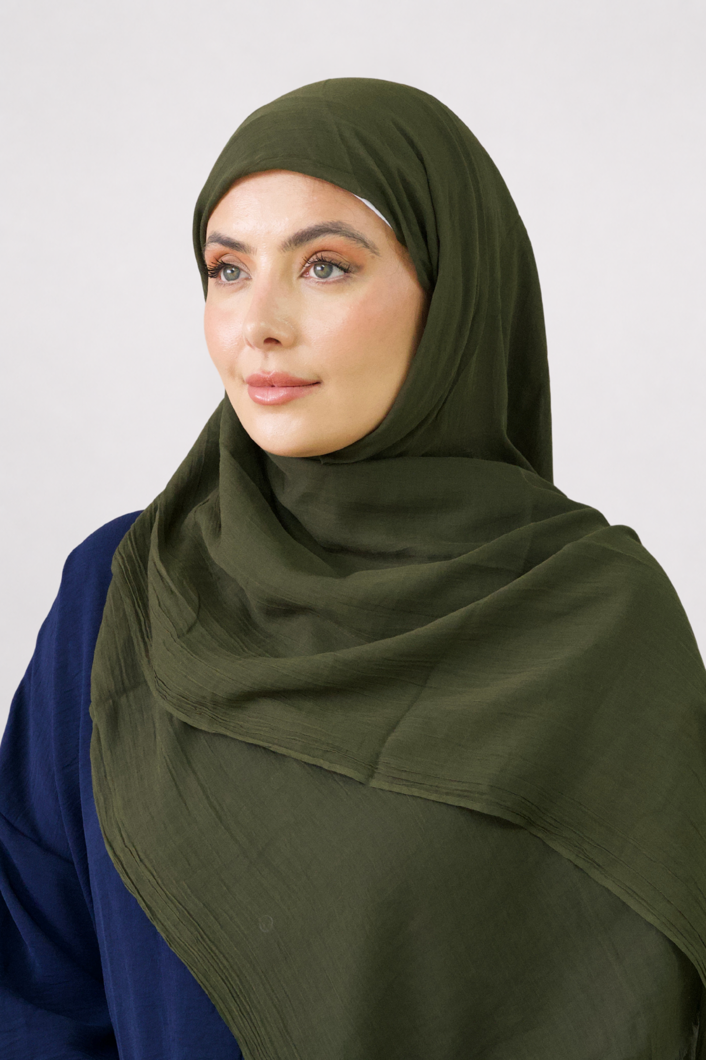 Olive Cotton Silk Hijab