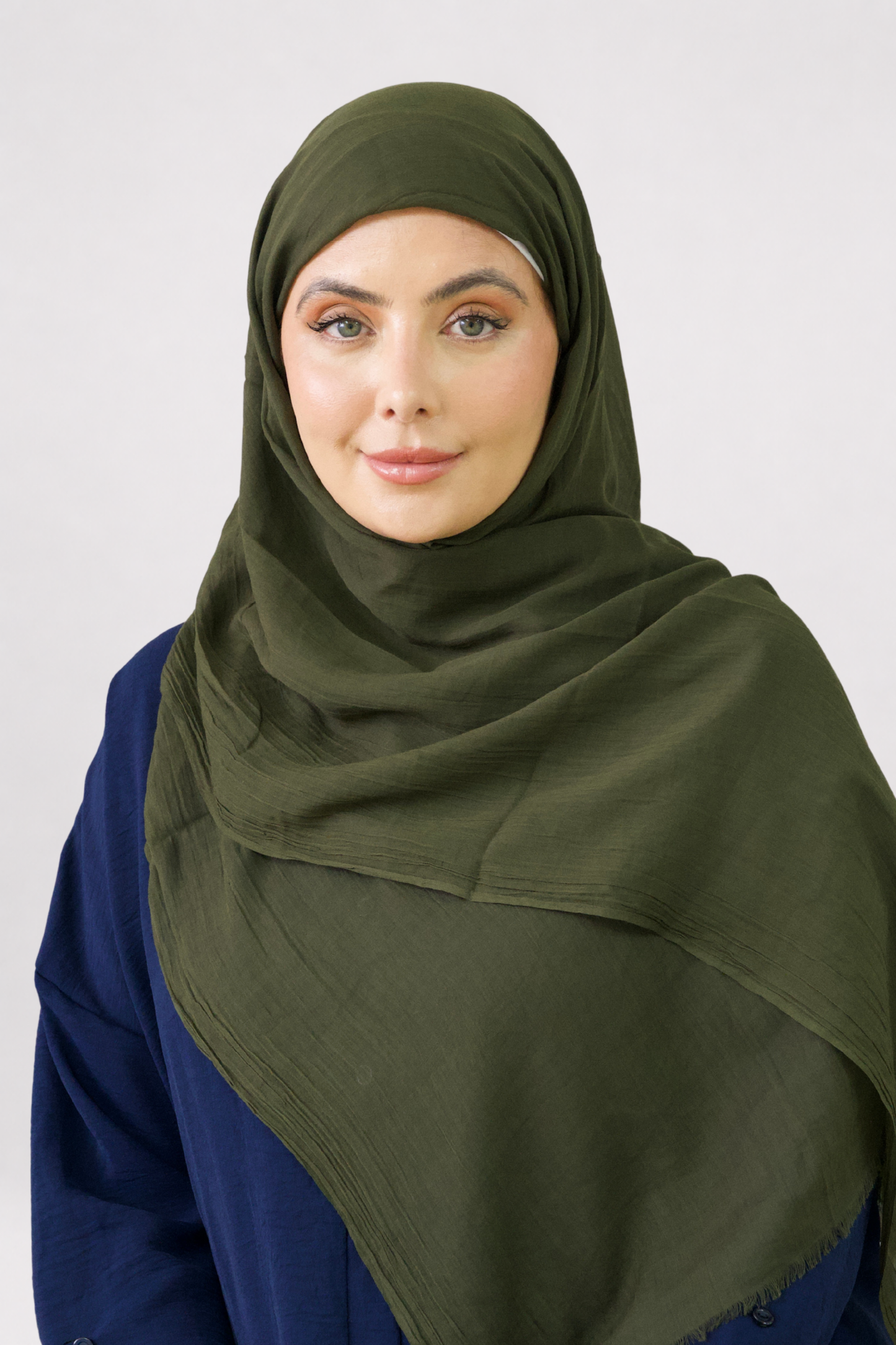 Olive Cotton Silk Hijab