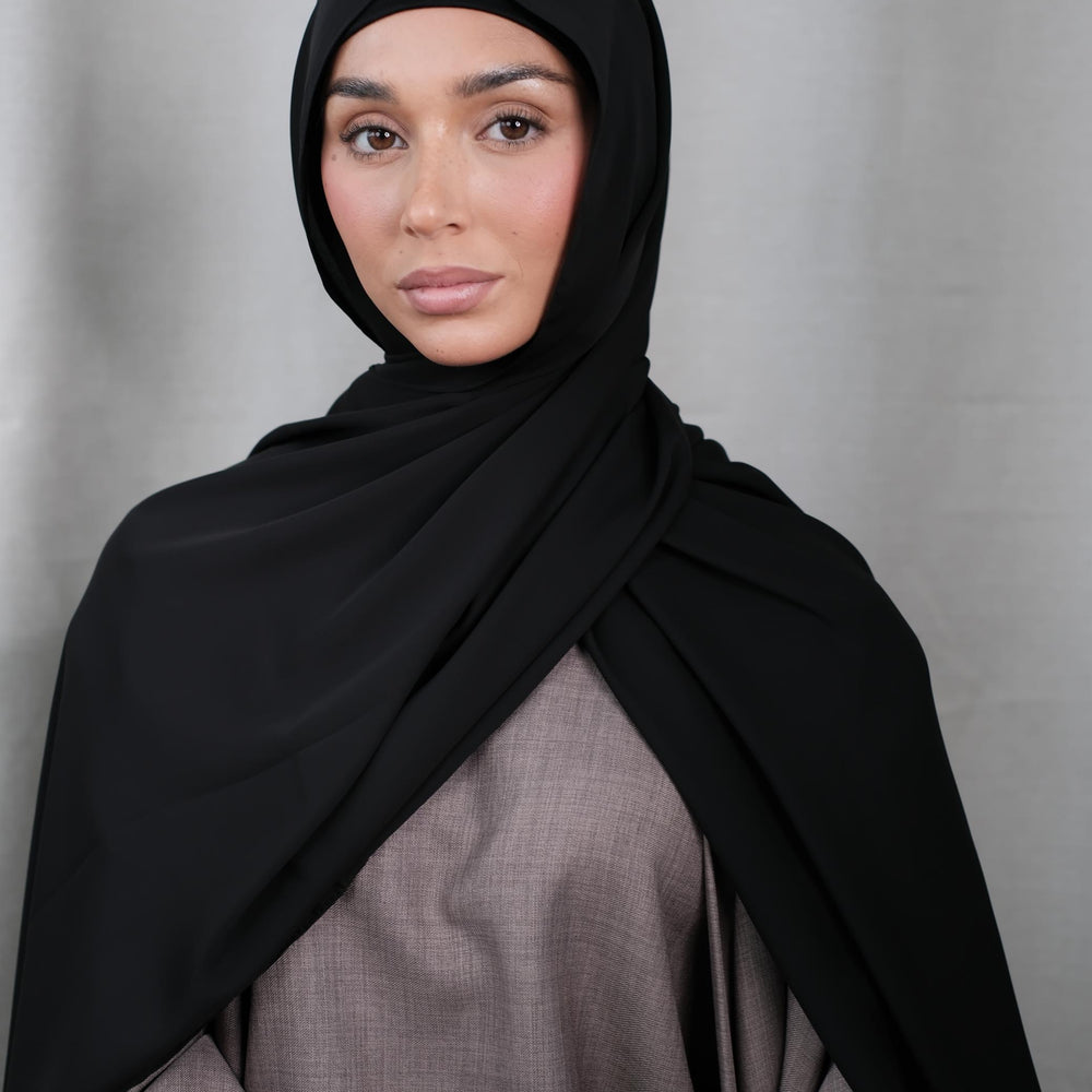 
                      
                        Black Chiffon Silk Hijab
                      
                    
