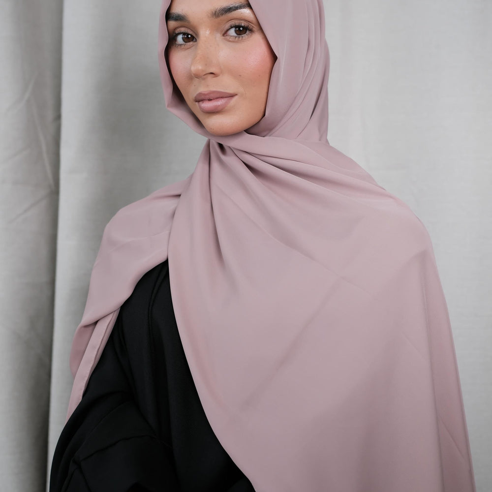 Dust Rose Chiffon Silk Hijab