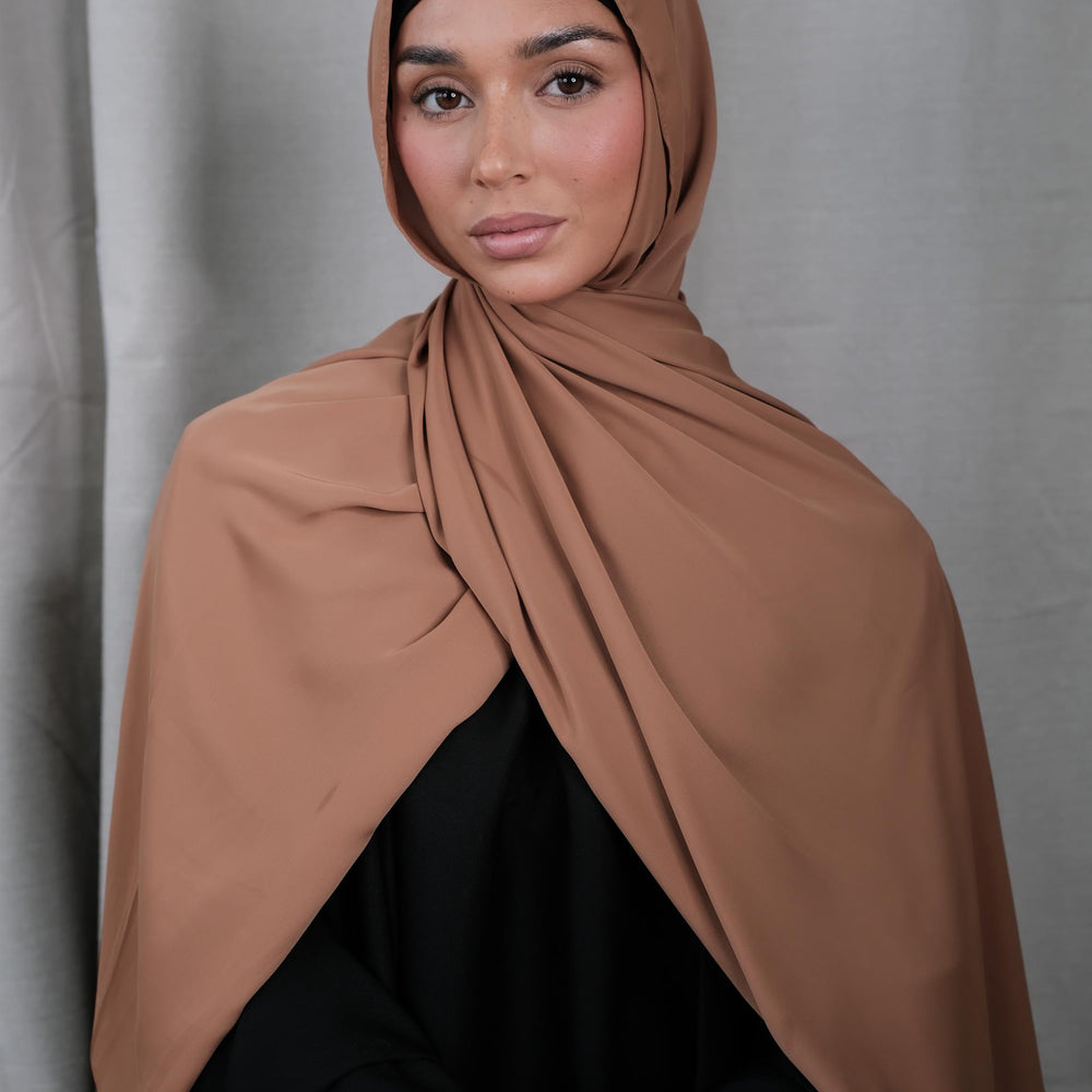 Dark Toffee Chiffon Silk Hijab