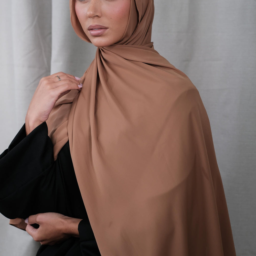 Dark Toffee Chiffon Silk Hijab