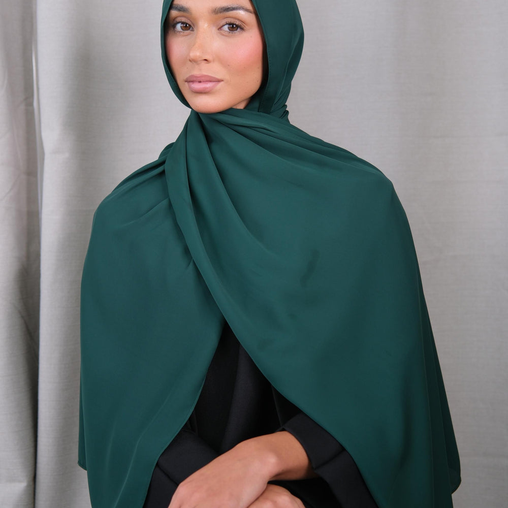 Green Chiffon Silk Hijab