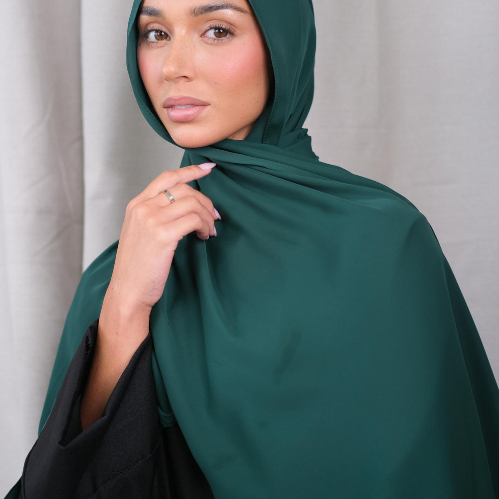 Green Chiffon Silk Hijab